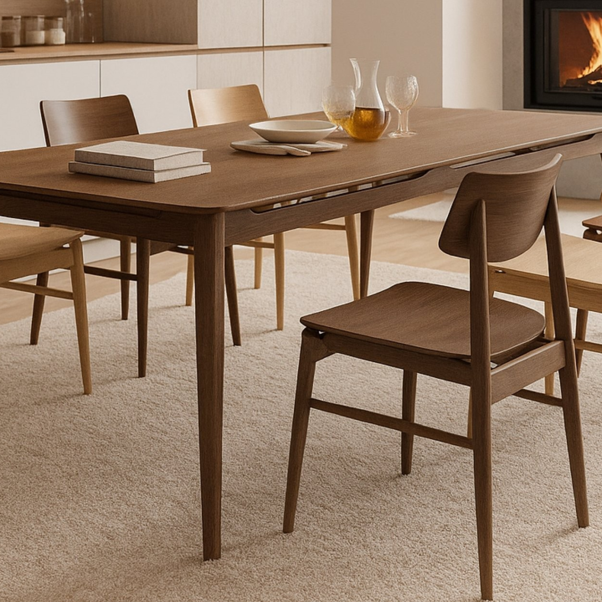 ROKKE SOLID OAK 2200 DINING TABLE | WALNUT