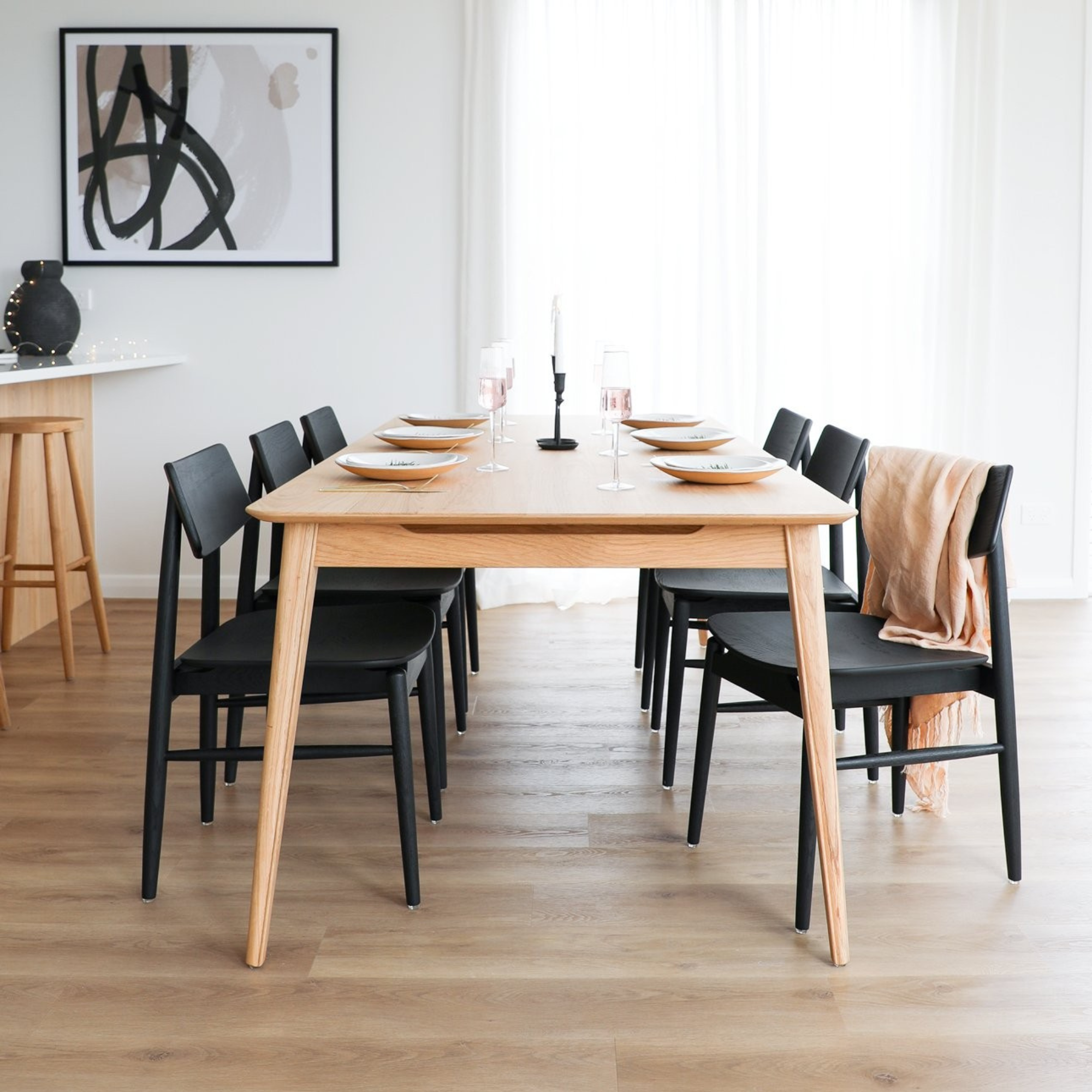 Rokke 180 Dining Table | Solid Oak Natural
