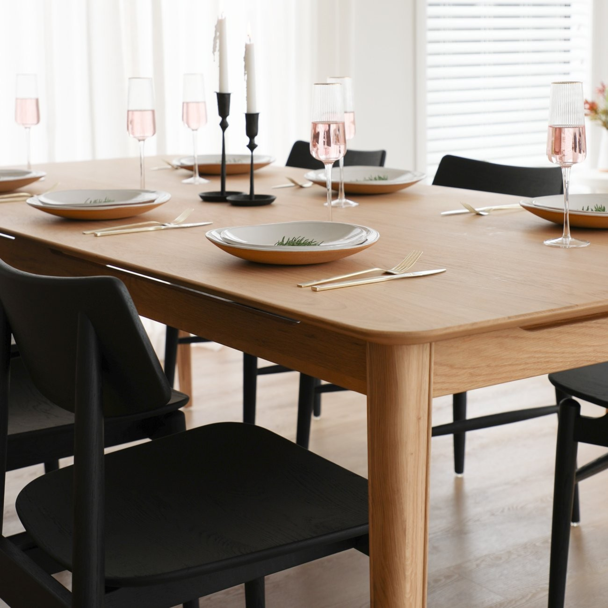 Rokke 180 Dining Table | Solid Oak Natural
