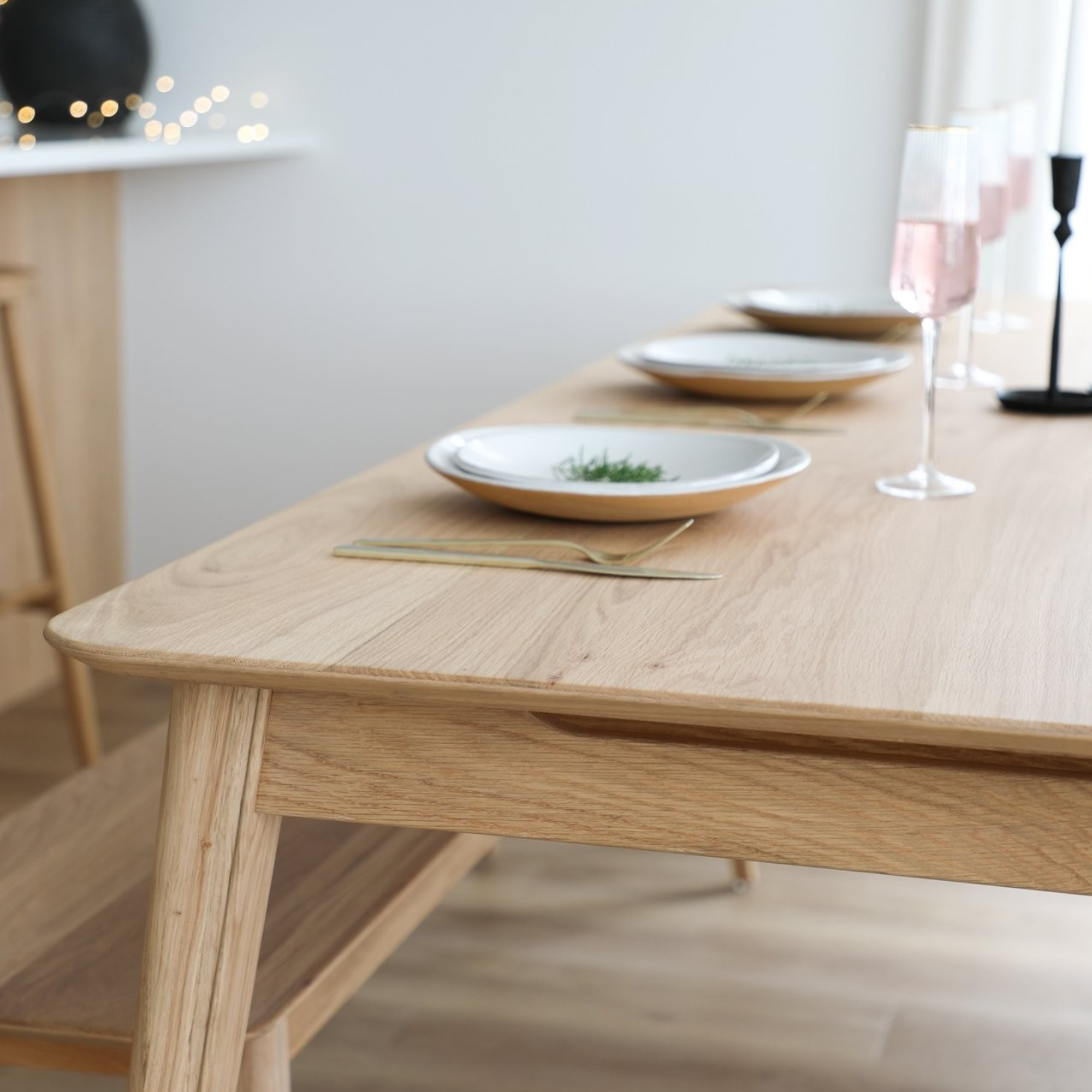 Rokke 180 Dining Table | Solid Oak Natural