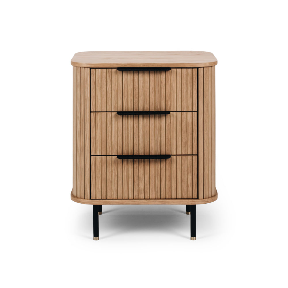 ANDERS 3 DRAWER BEDSIDE CABINET - NATURAL OAK