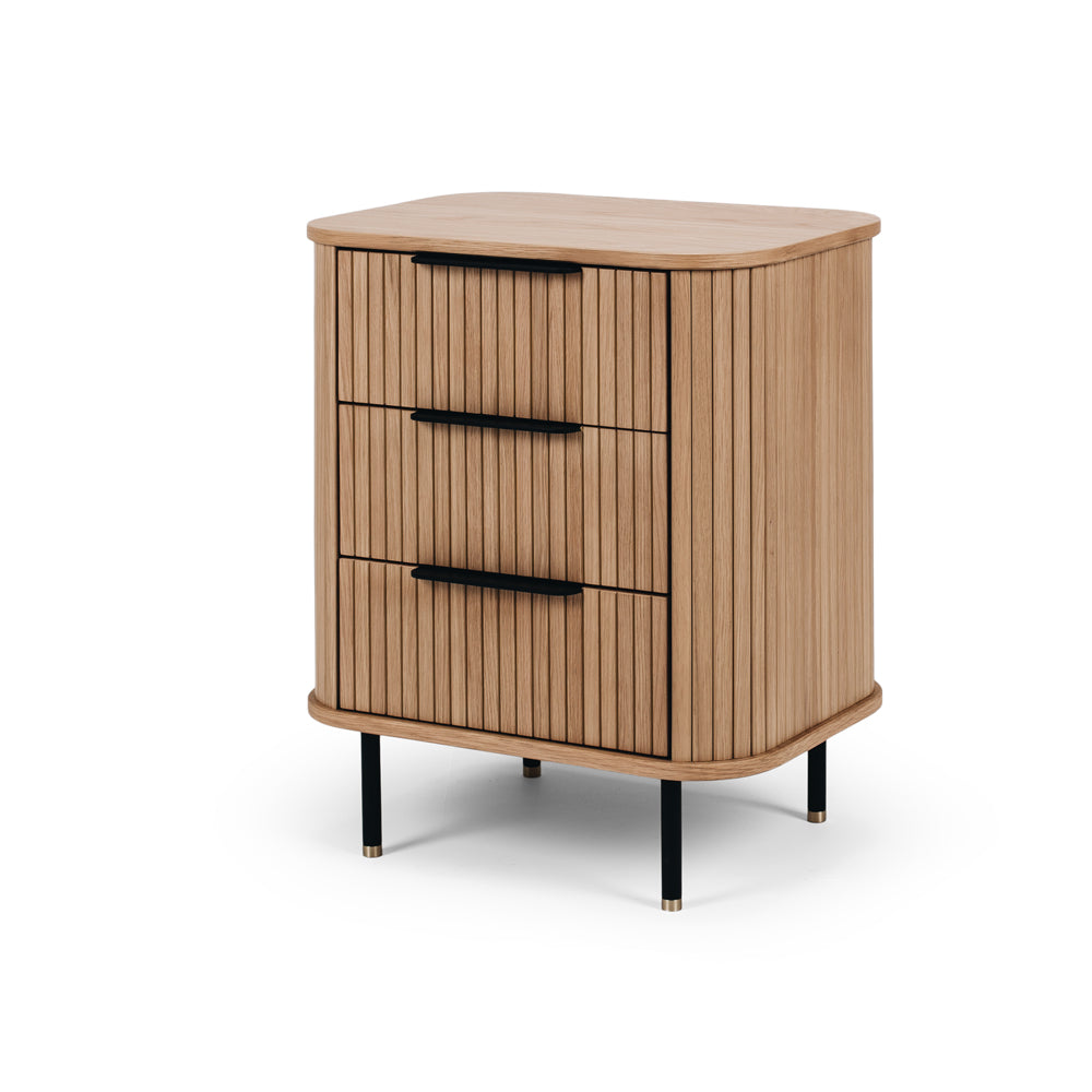 ANDERS 3 DRAWER BEDSIDE CABINET - NATURAL OAK