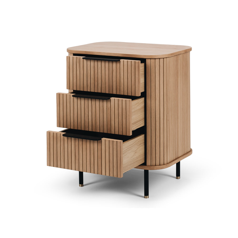 ANDERS 3 DRAWER BEDSIDE CABINET - NATURAL OAK