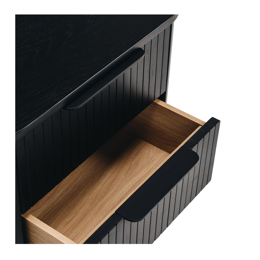 ANDERS 3 DRAWER BEDSIDE CABINET - BLACK OAK