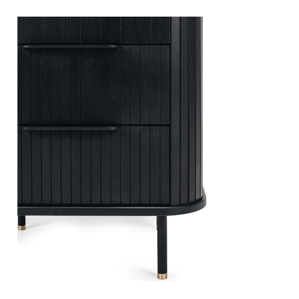 ANDERS 3 DRAWER BEDSIDE CABINET - BLACK OAK