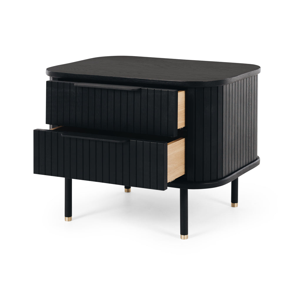 ANDERS BEDSIDE CABINET - BLACK OAK