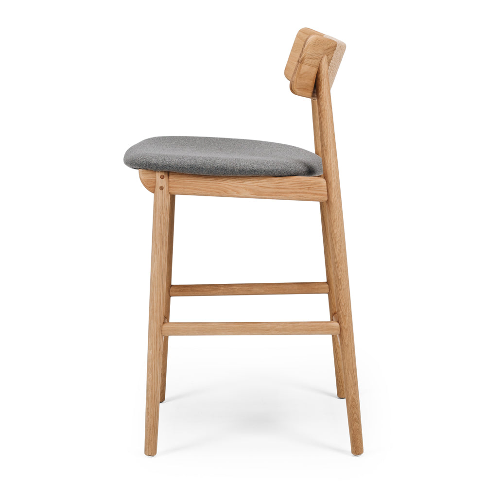 NILES BAR CHAIR | NATURAL OAK, FABRIC SEAT