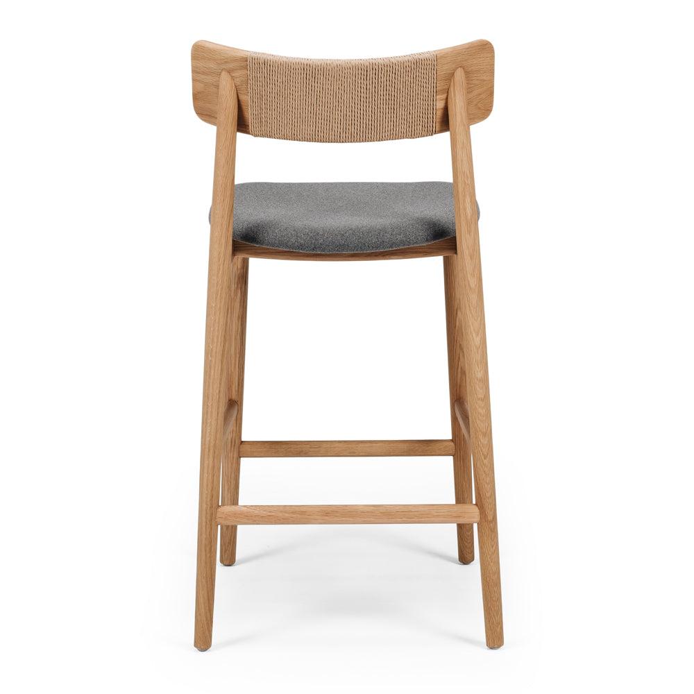 NILES BAR CHAIR | NATURAL OAK, FABRIC SEAT