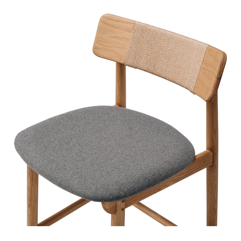 NILES BAR CHAIR | NATURAL OAK, FABRIC SEAT