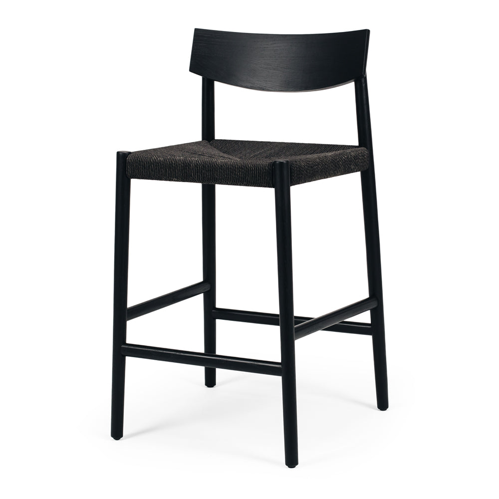 EVELYN HIGH-BACK BAR CHAIR | BLACK OR NATURAL OAK