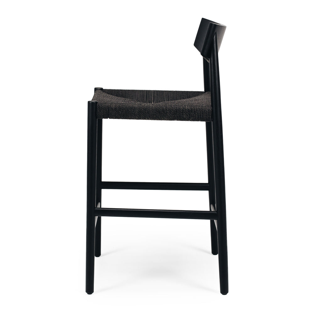 EVELYN HIGH-BACK BAR CHAIR | BLACK OR NATURAL OAK