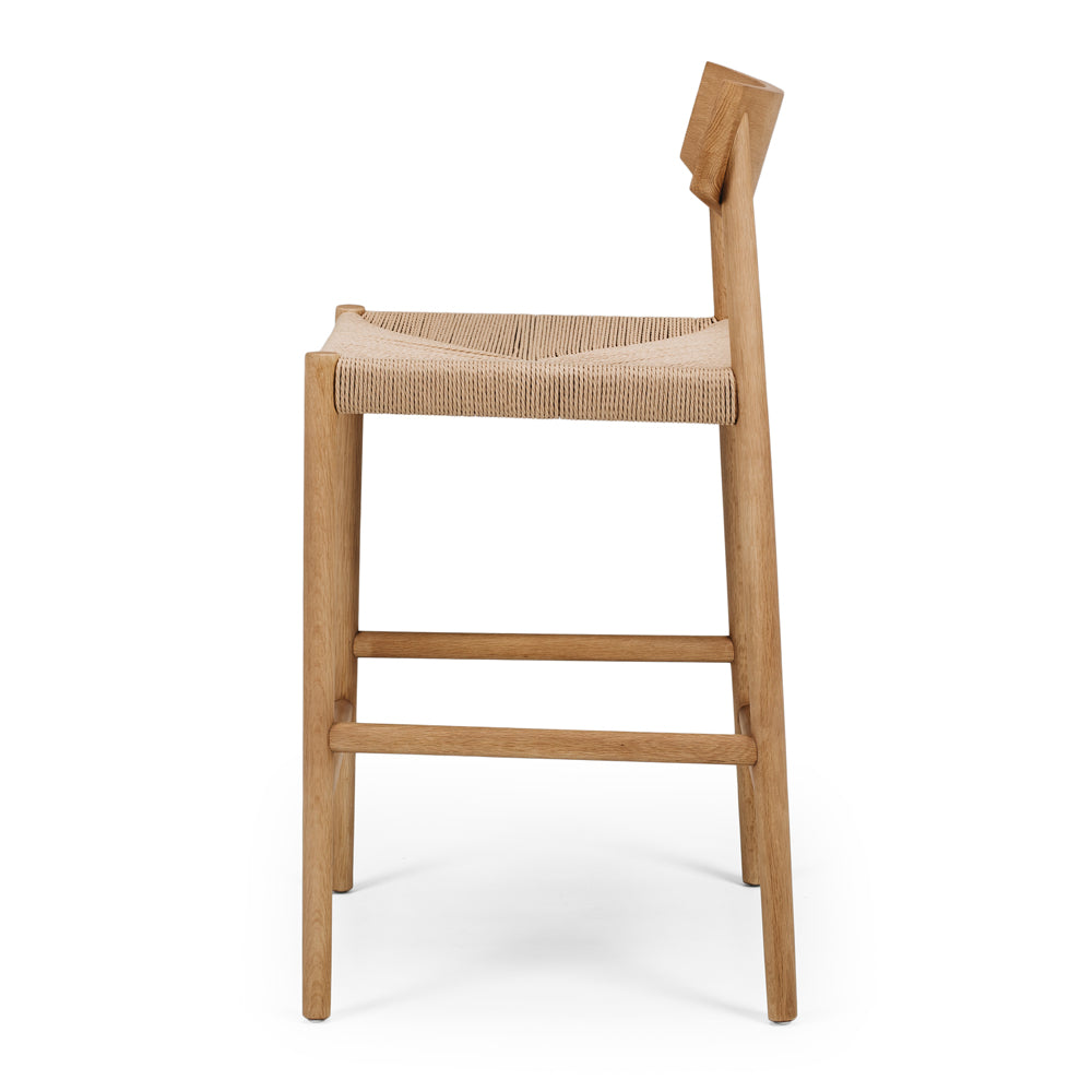 EVELYN HIGH-BACK BAR CHAIR | BLACK OR NATURAL OAK