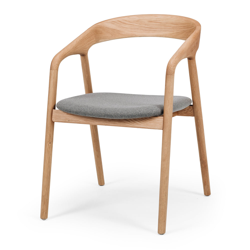 NORA NATURAL OAK DINING CHAIR | FABRIC SEAT