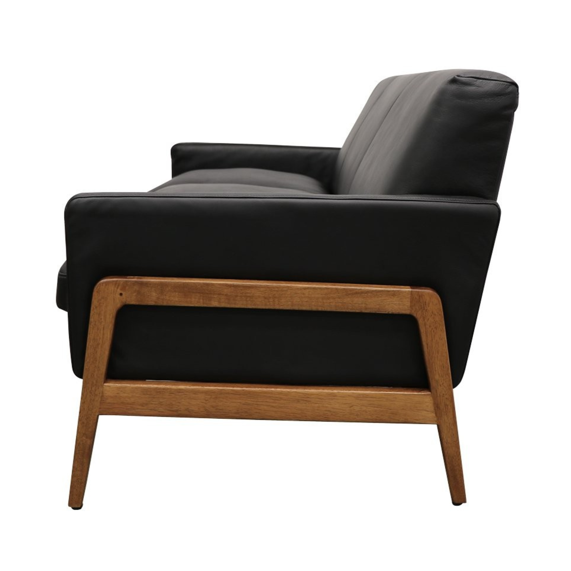 SAWYER BLACK LEATHER 3 SEATER SOFA