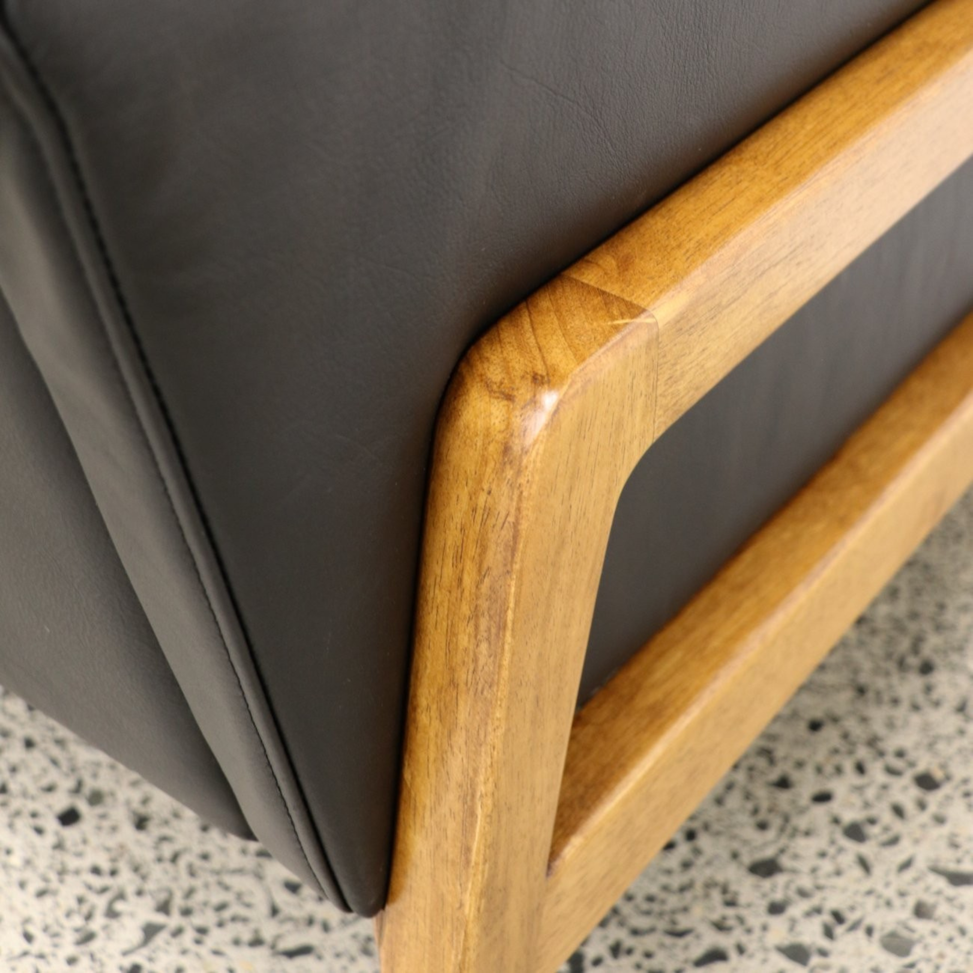 SAWYER BLACK LEATHER ARMCHAIR