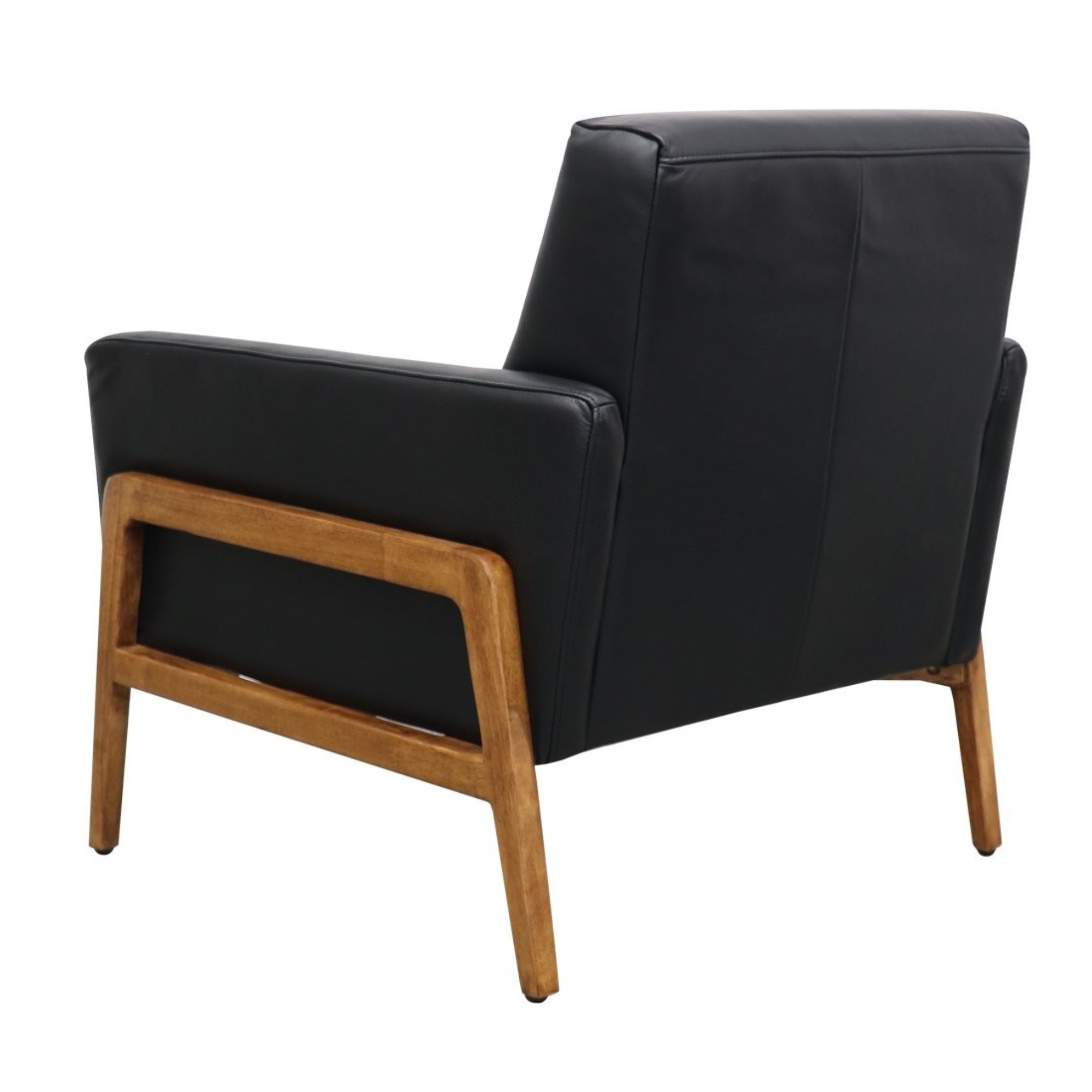 SAWYER BLACK LEATHER ARMCHAIR