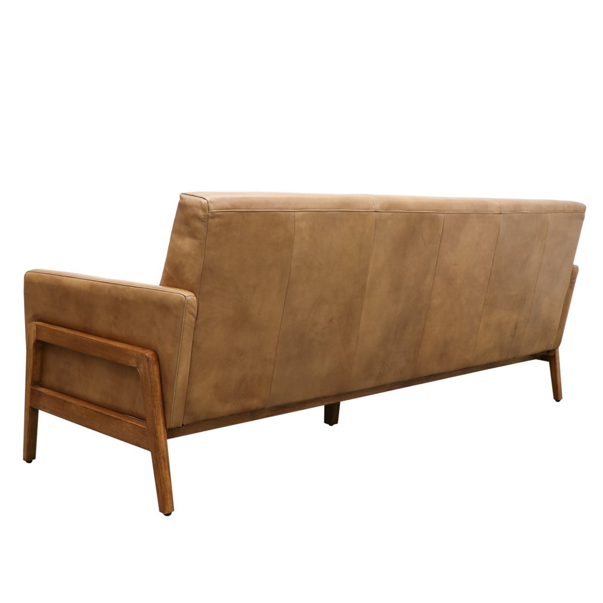 SAWYER TAN LEATHER 3 SEATER SOFA