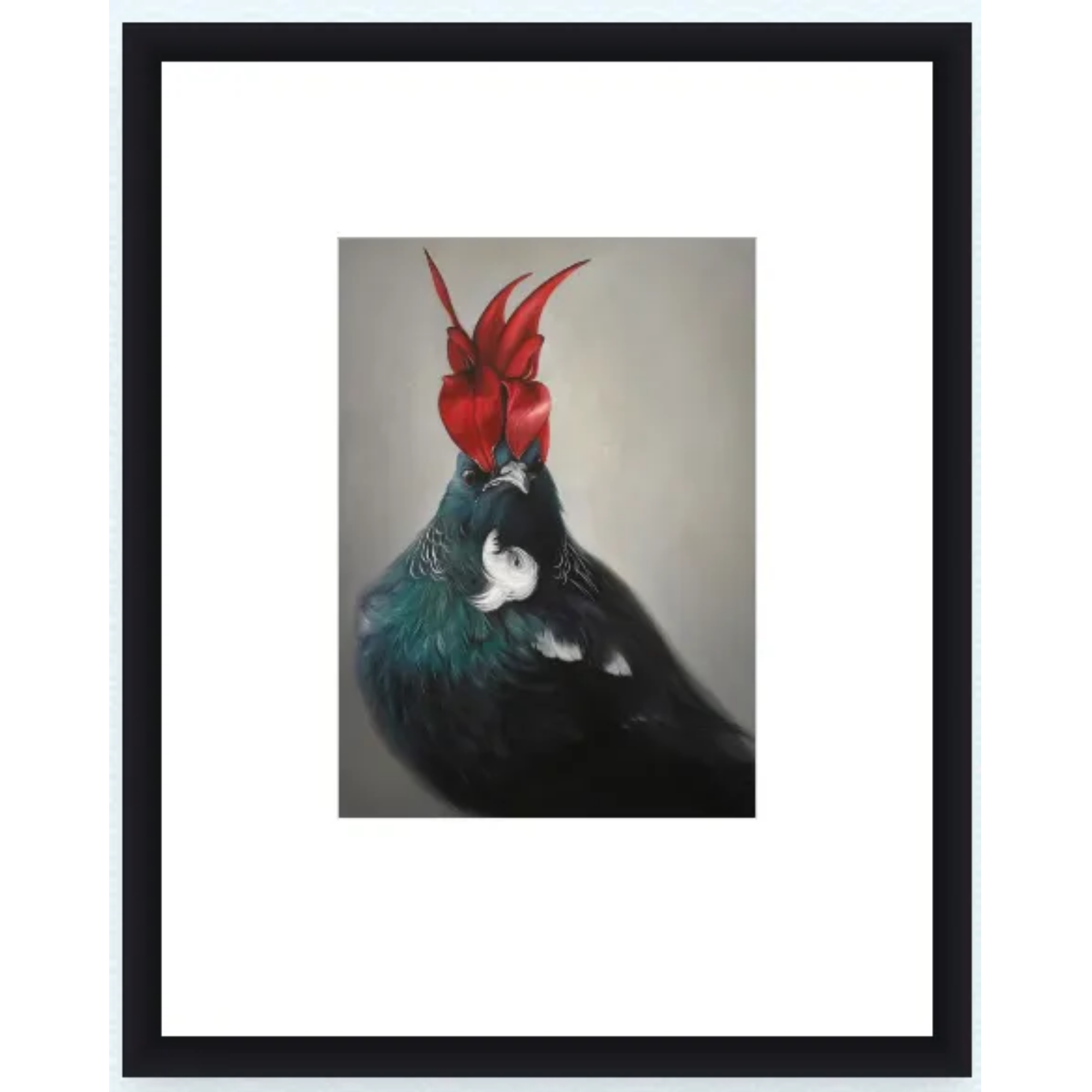 SHE OF THE KAKA BEAK | CONTEMPORARY FRAME WITH GLASS | JANE CRISP | NZ MADE