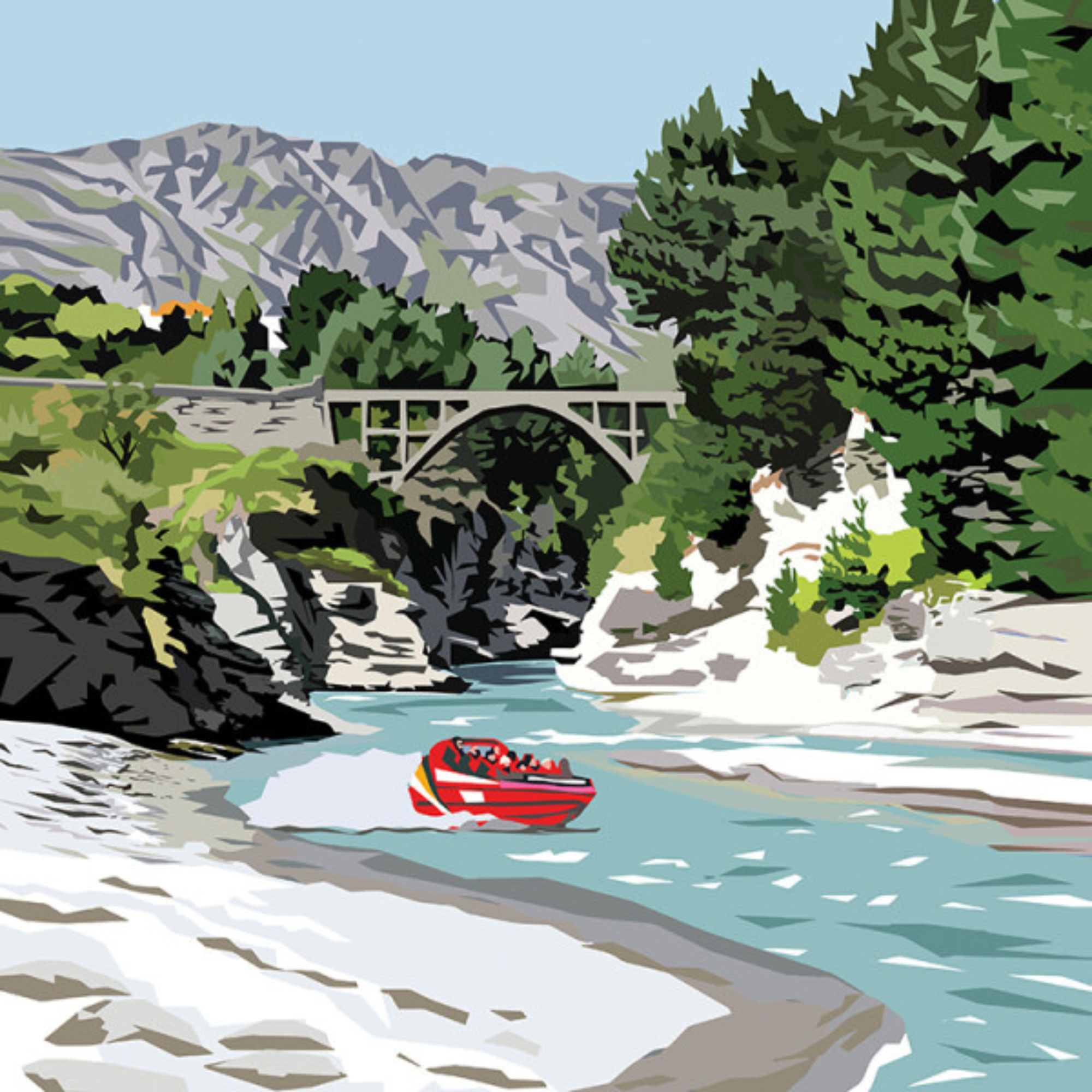 SHOTOVER AND JET | CANVAS STRETCHED READY TO HANG | IRA MITCHELL | NZ MADE