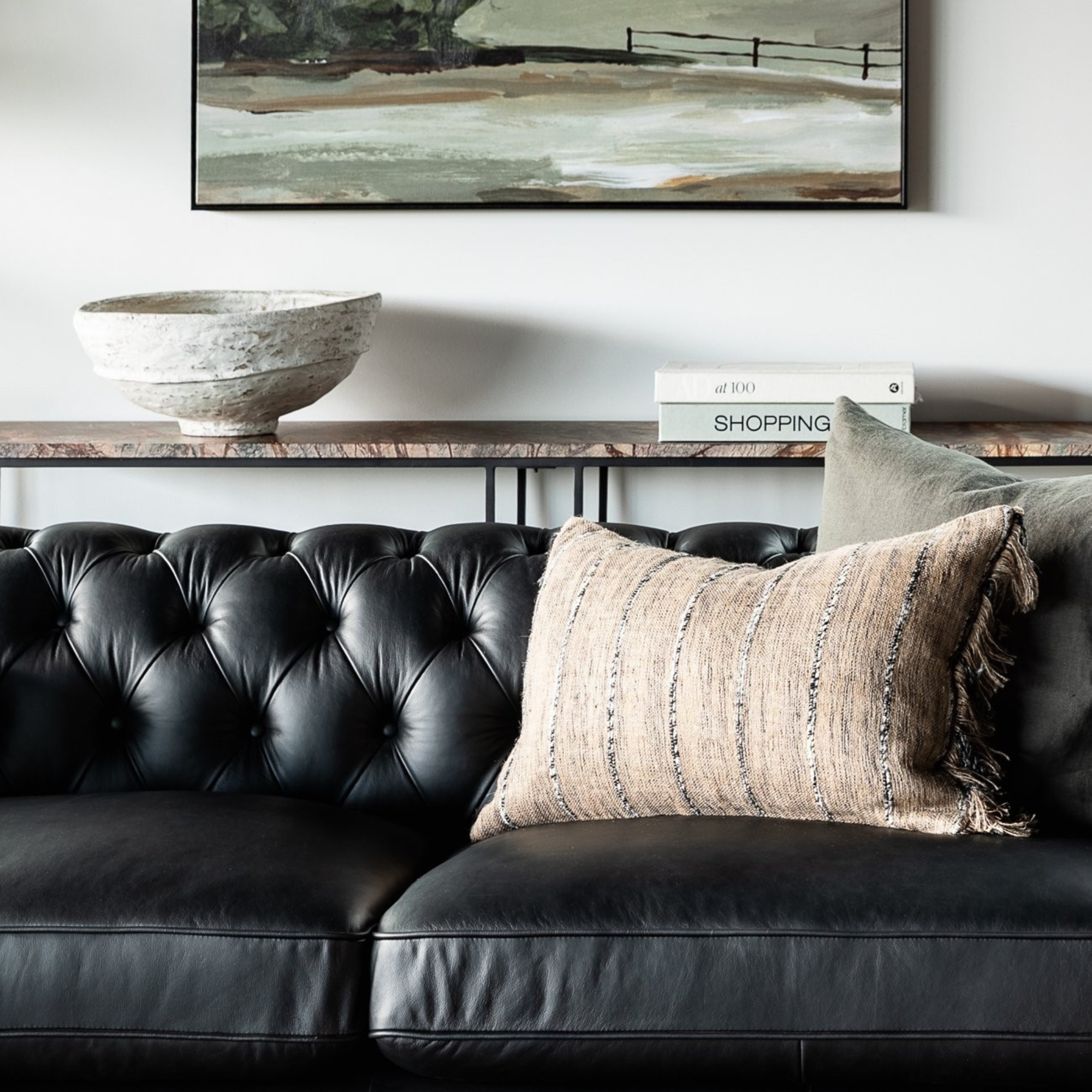 STANFORD 3 SEATER CHESTERFIELD | ONYX