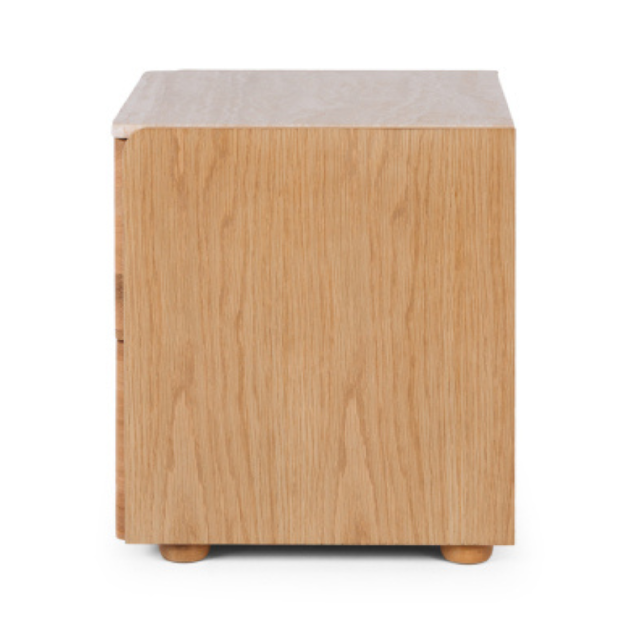 CUBE 2 DRAWER BEDSIDE CABINET | TRAVERTINE TOP