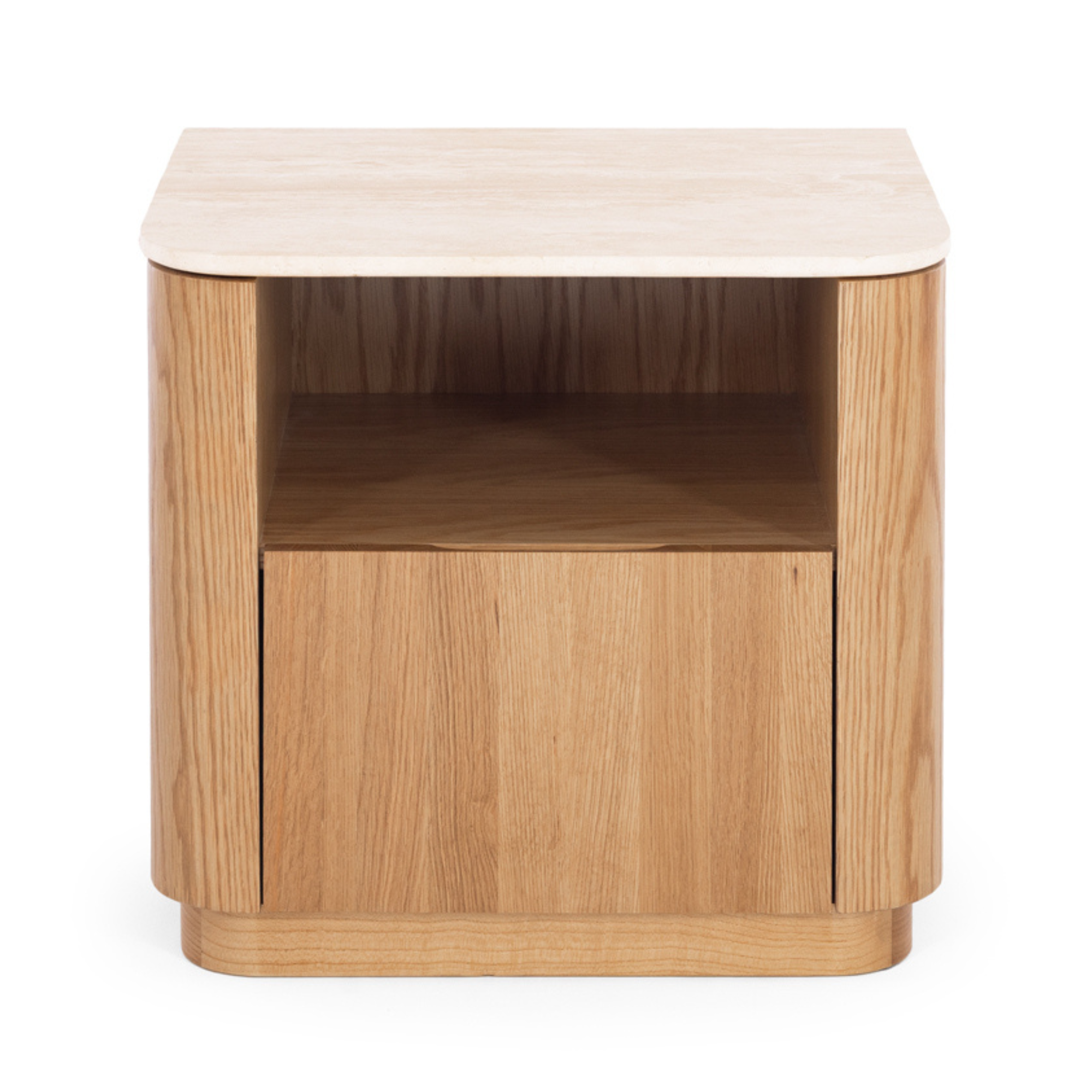 STASH 1 DRAWER BEDSIDE | TRAVERTINE TOP