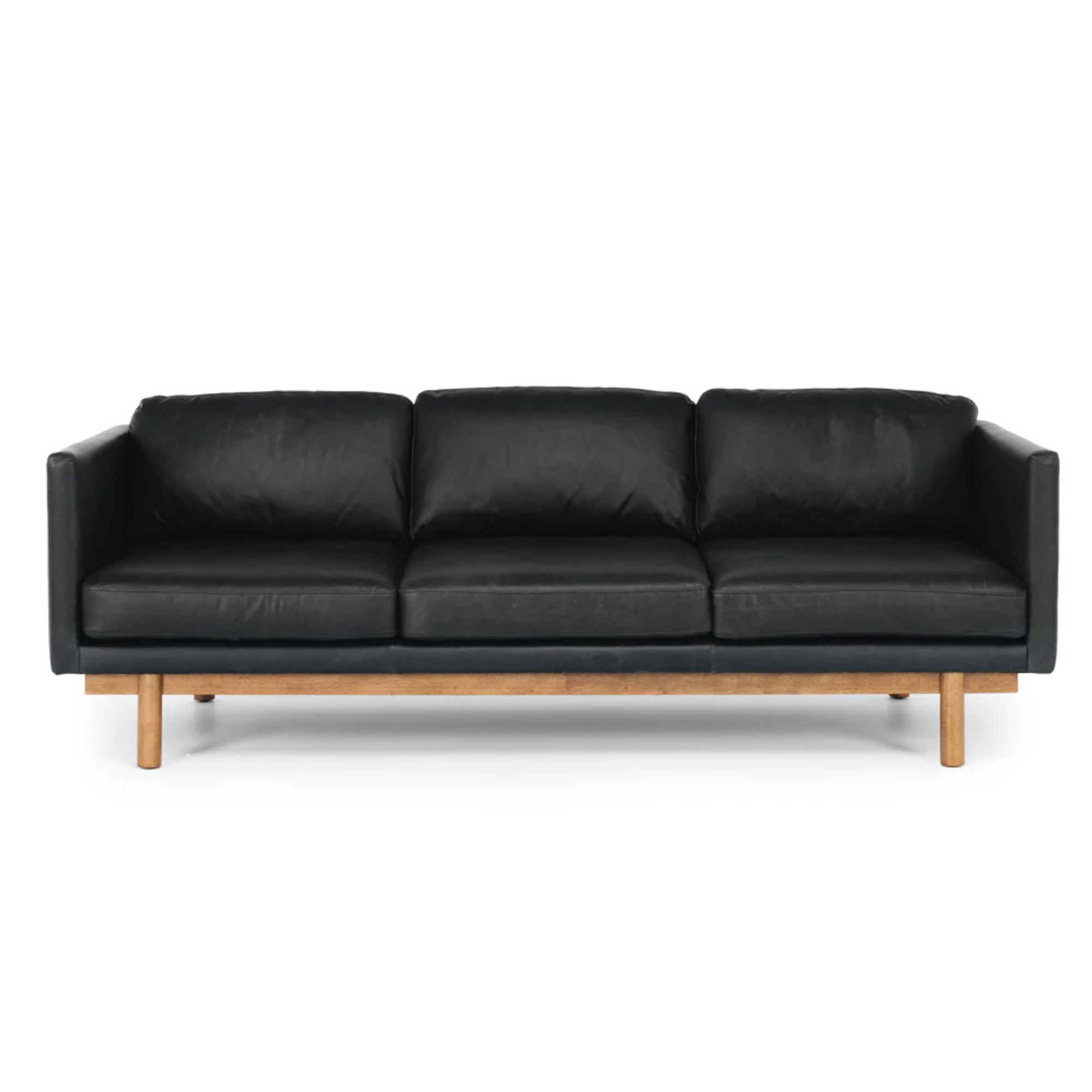 STRADA 3 SEATER SOFA | BLACK LEATHER