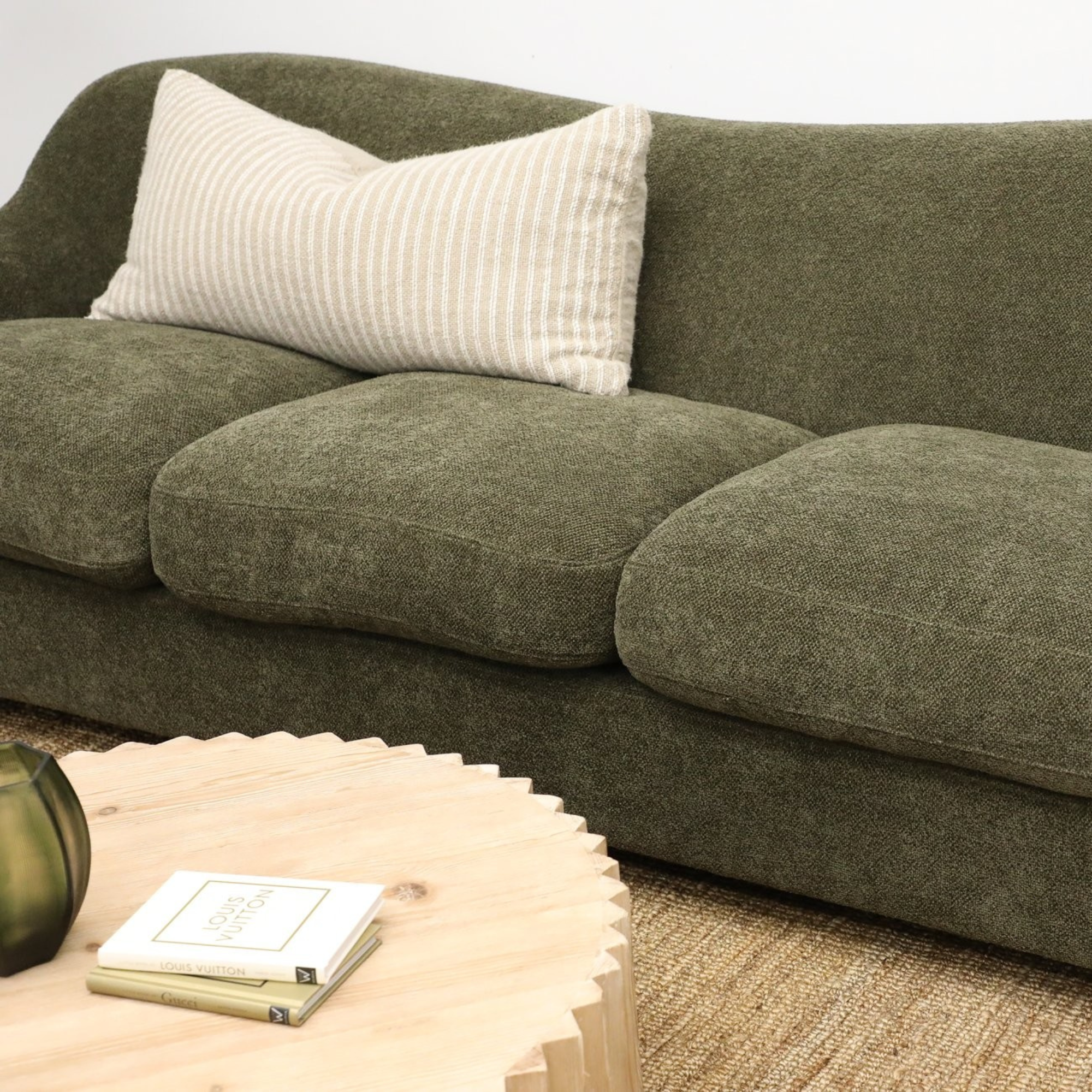 TEDDY 3 SEATER SOFA | OLIVE