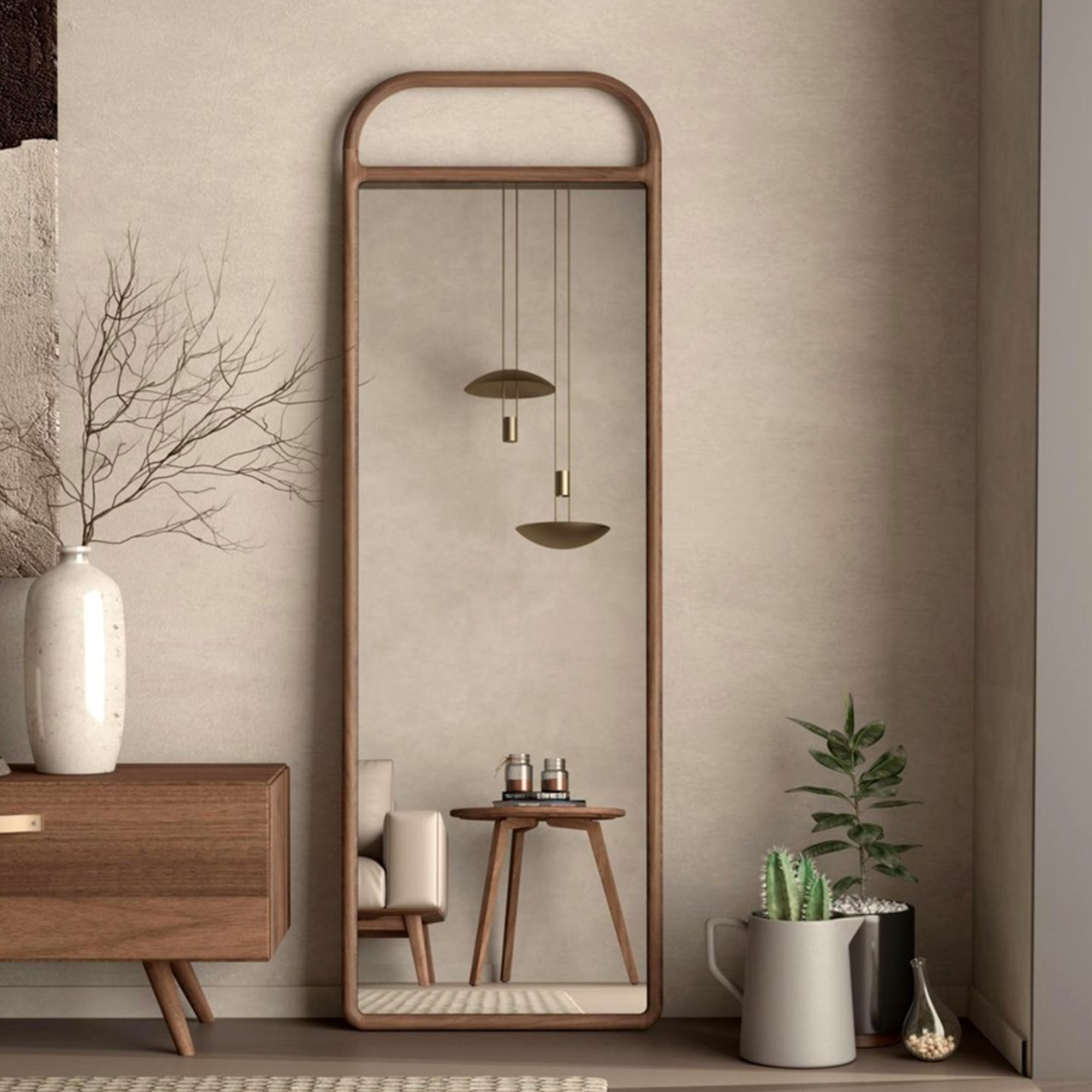 TERA LEANING MIRROR | WALNUT