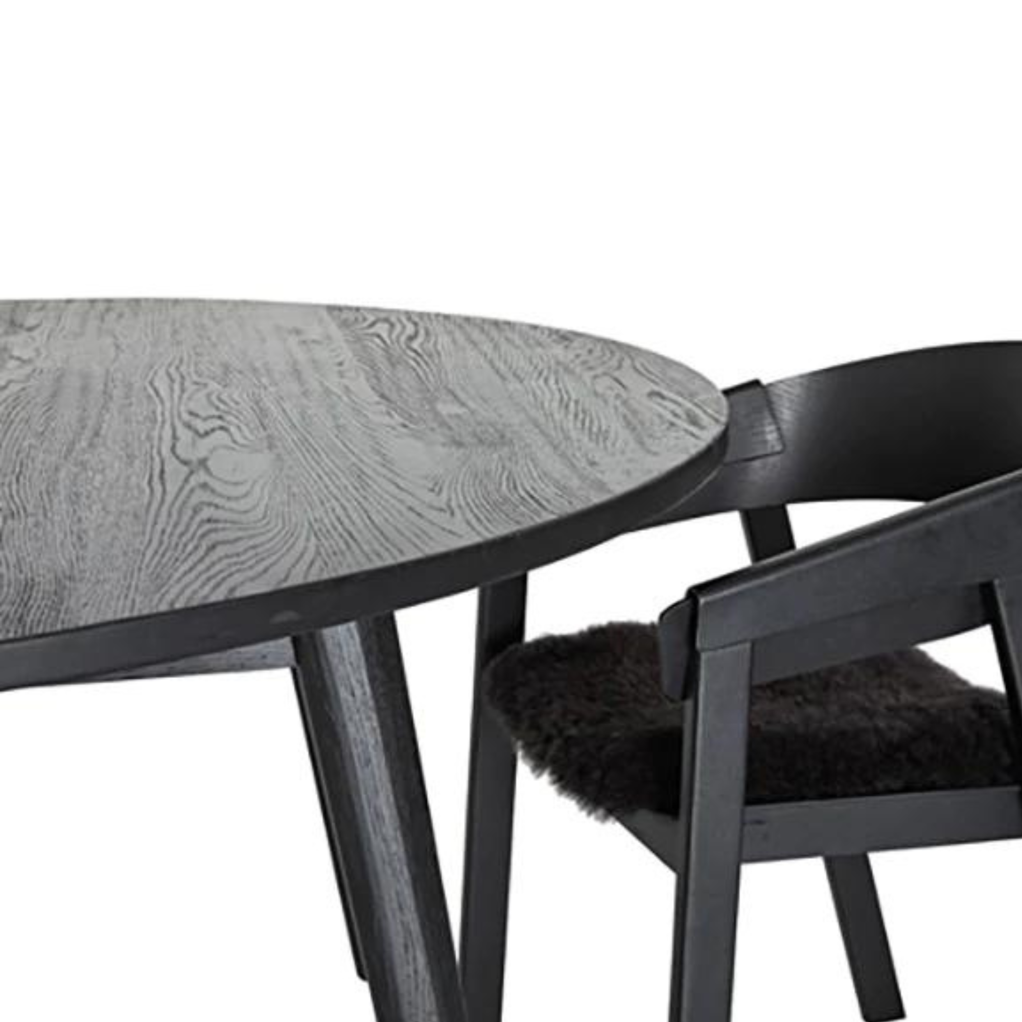 VAASA 100 ROUND OAK DINING TABLE | BLACK OAK