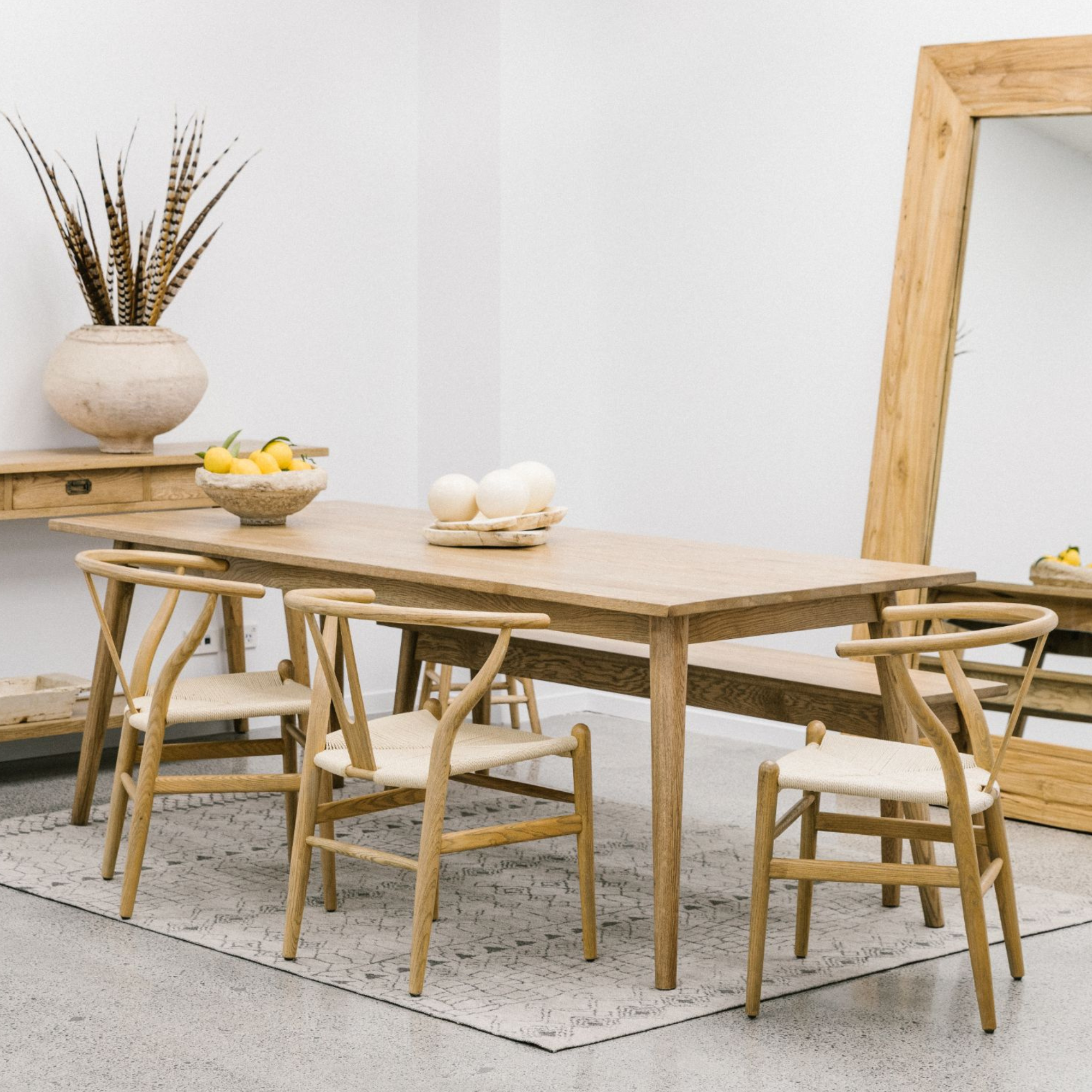 Natural oak online dining table