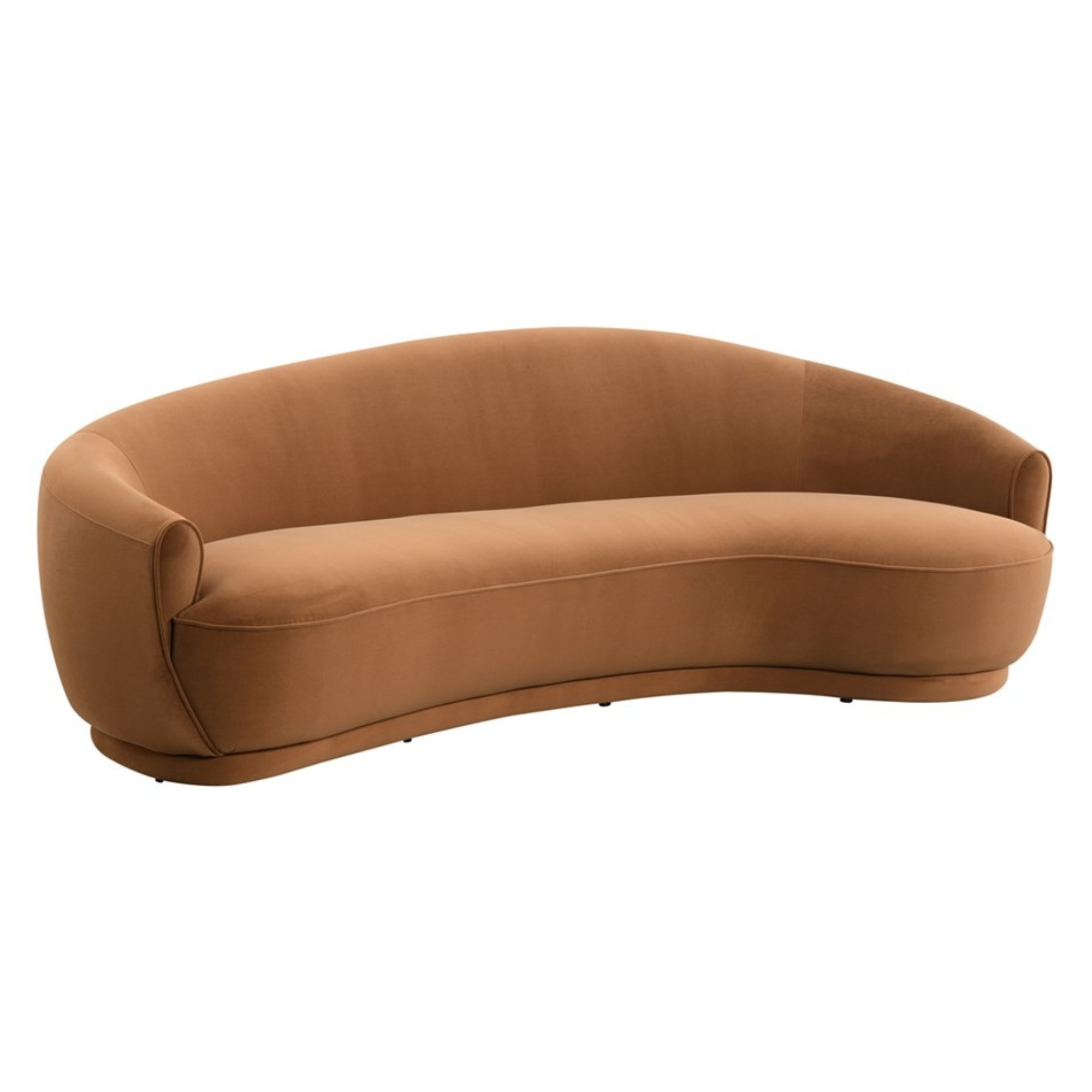 Velma Curved Sofa | Warm Copper Velvet