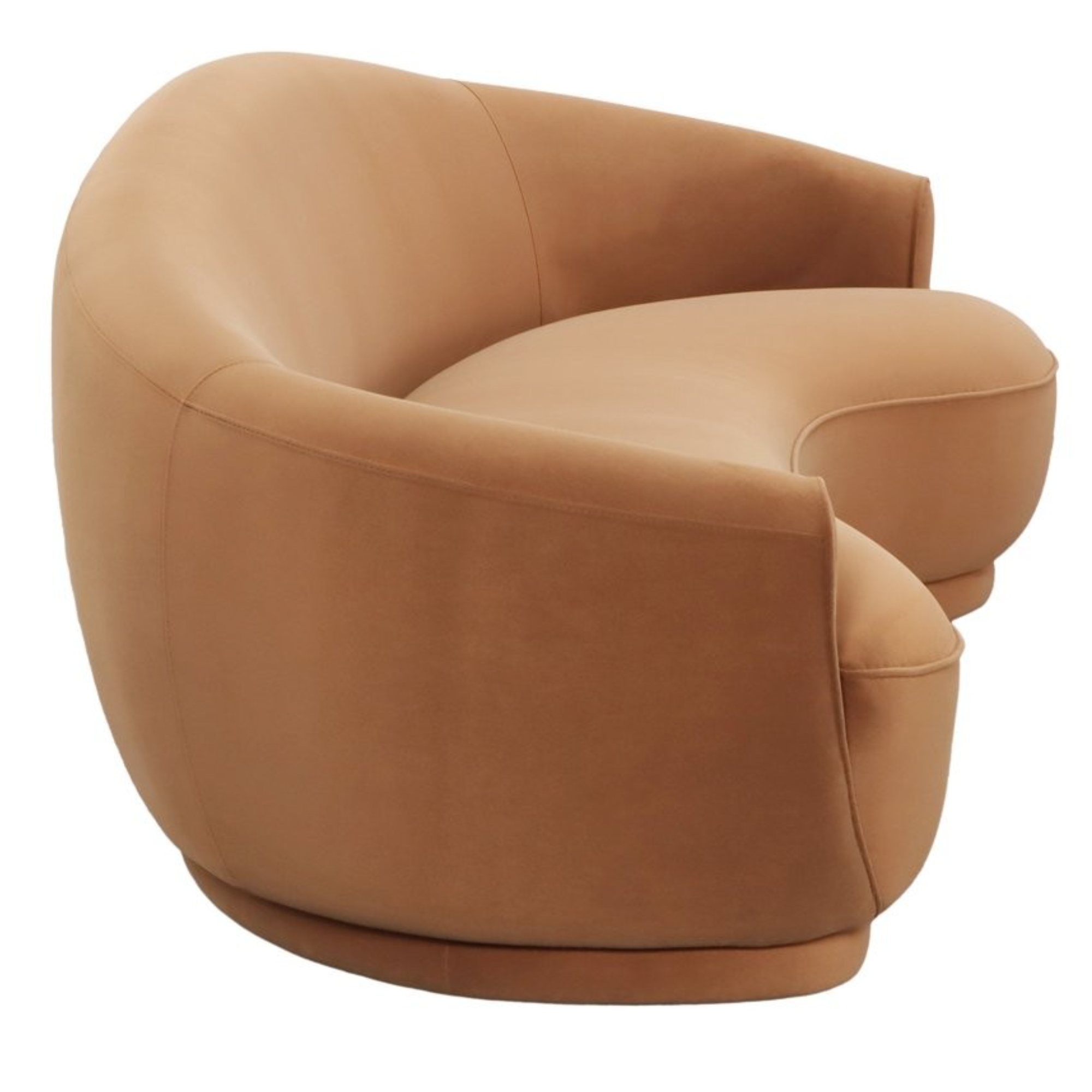 Velma Curved Sofa | Warm Copper Velvet