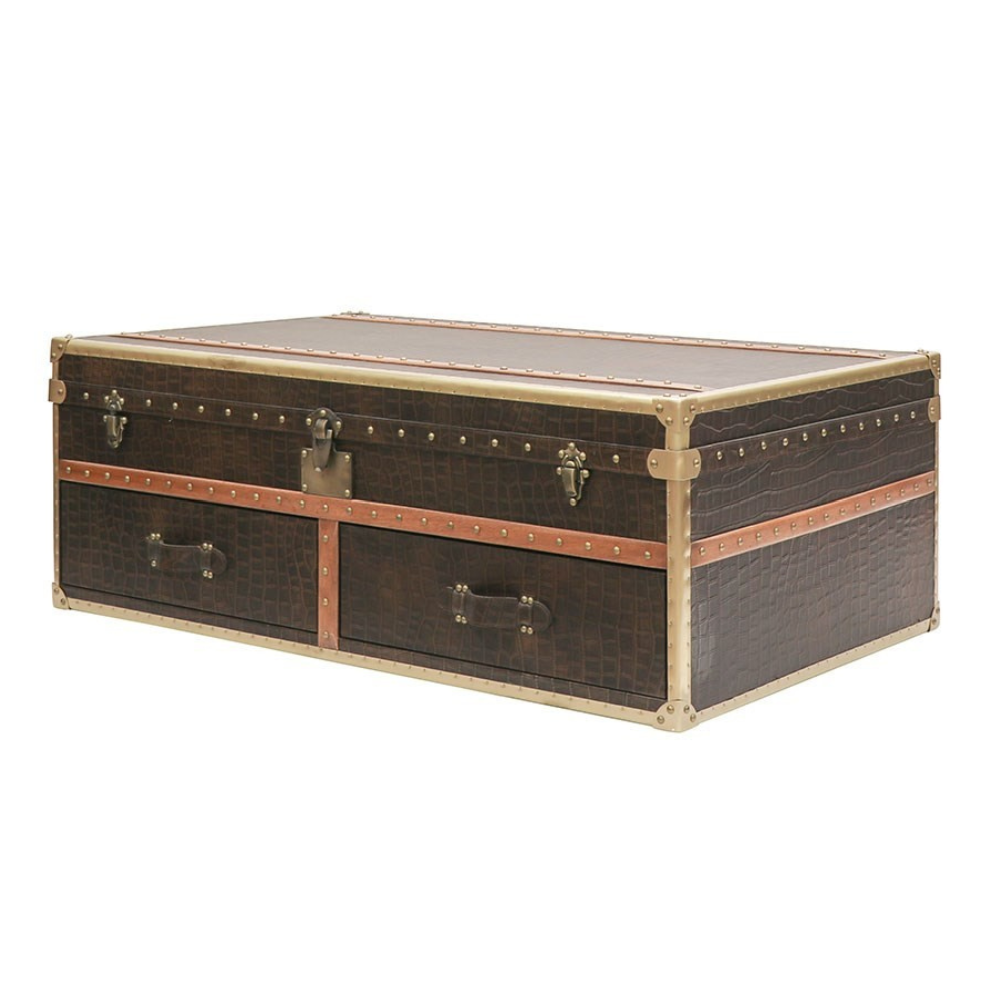 Voyager Trunk Coffee Table - Aged Brown