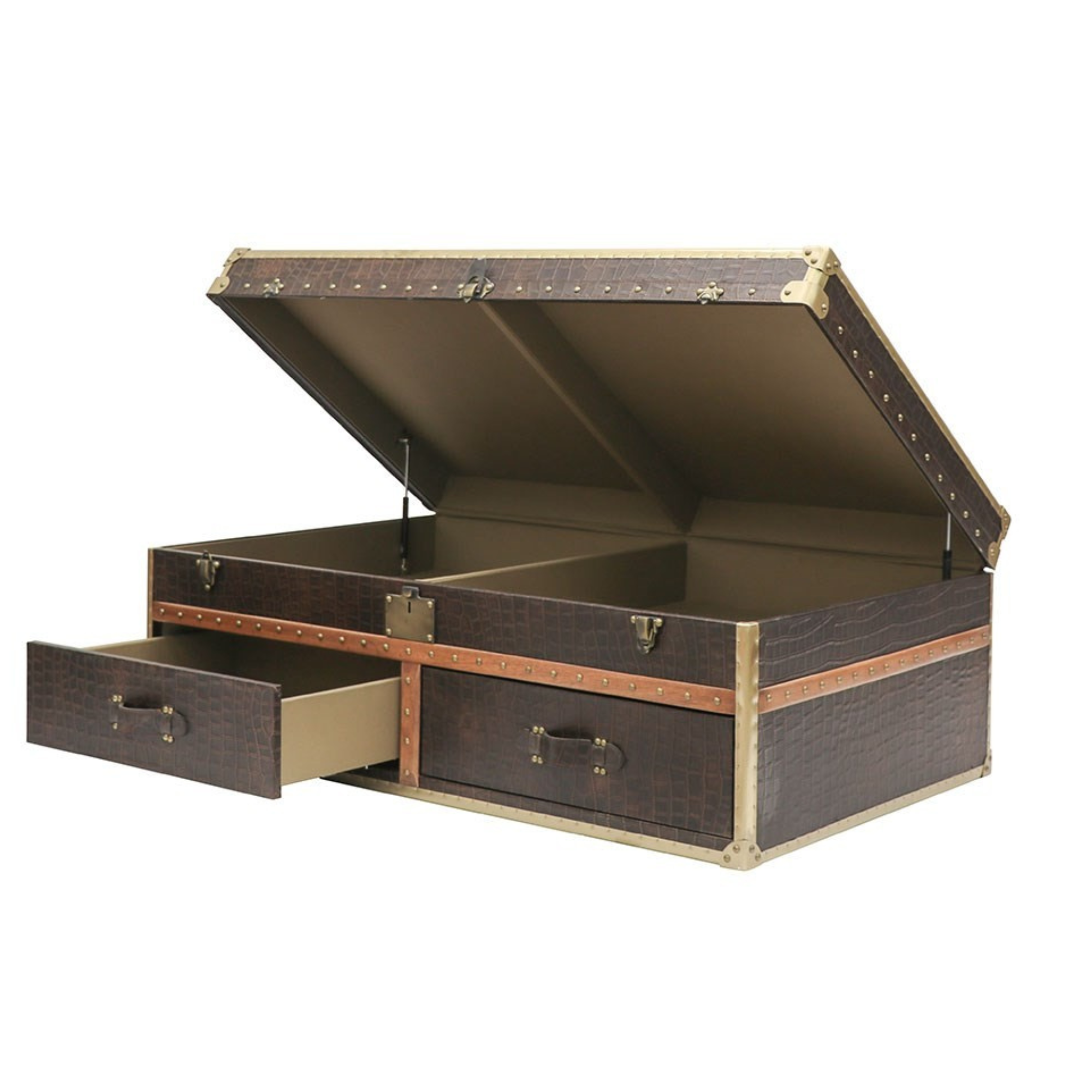 Voyager Trunk Coffee Table - Aged Brown