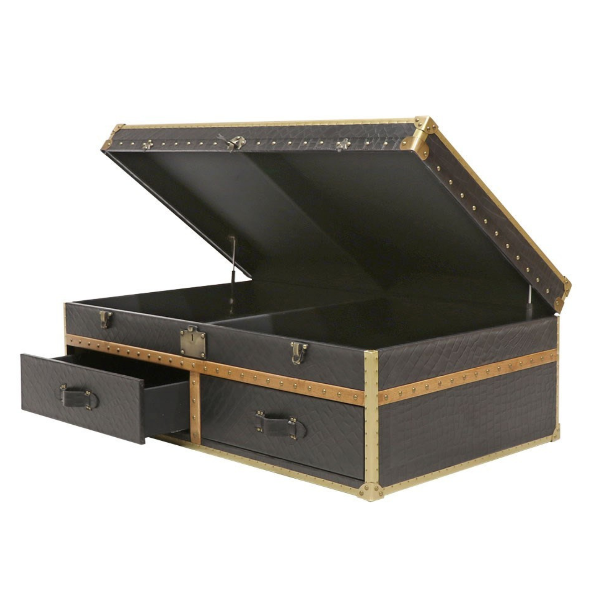 Voyager Trunk Coffee Table - Aged Black