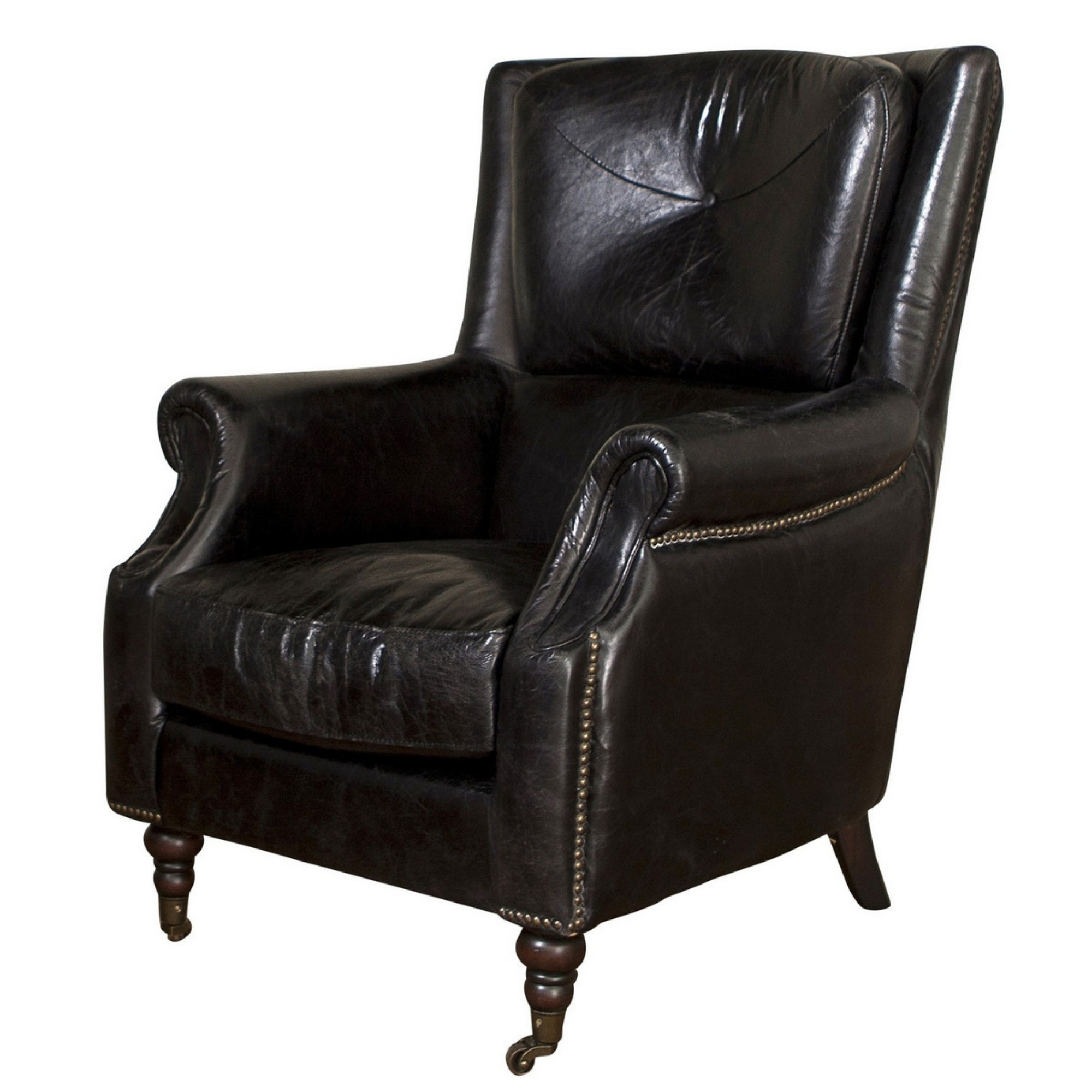 SPRINGFIELD LEATHER ARMCHAIR | BLACK