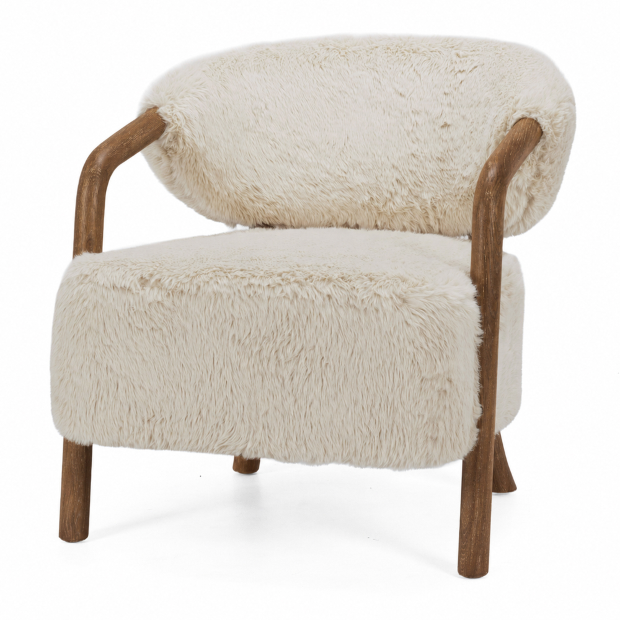 Yak Armchair - Tibetan Buffalo Hair | Dark Oak