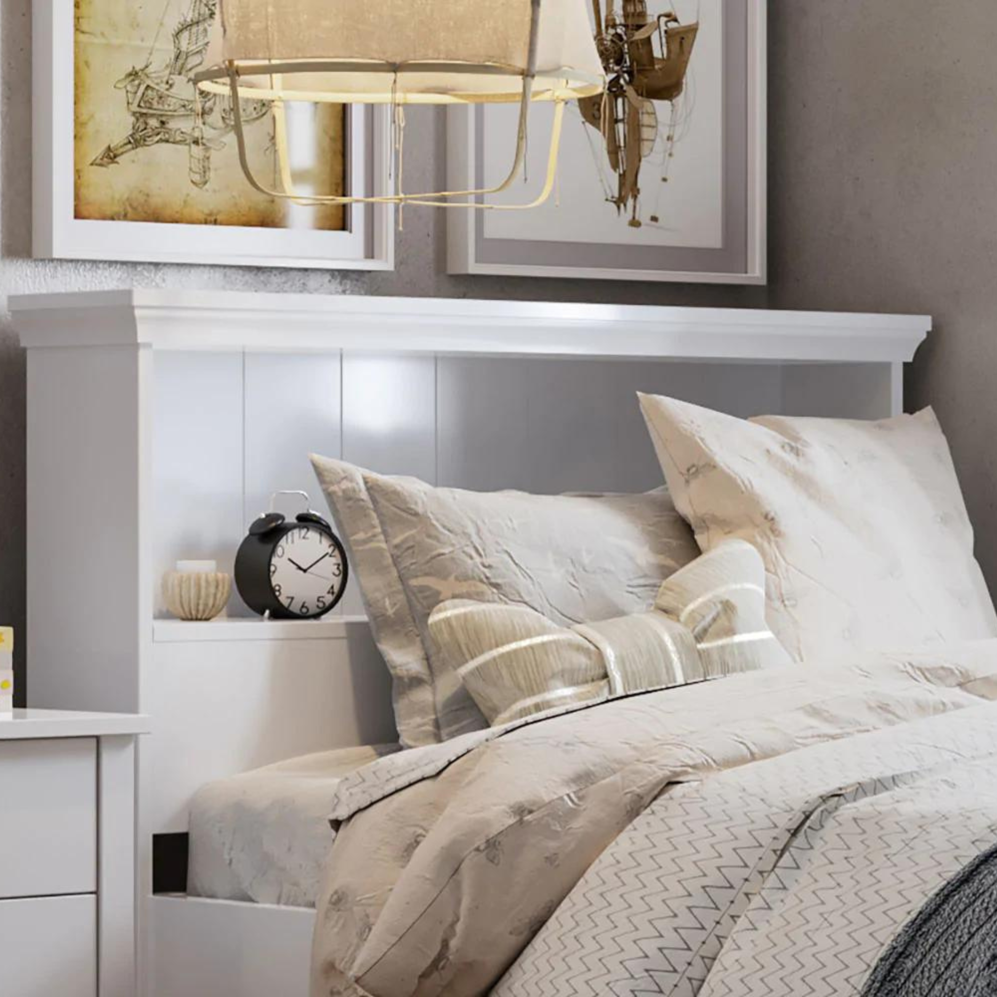 Headboard king with shelves deals