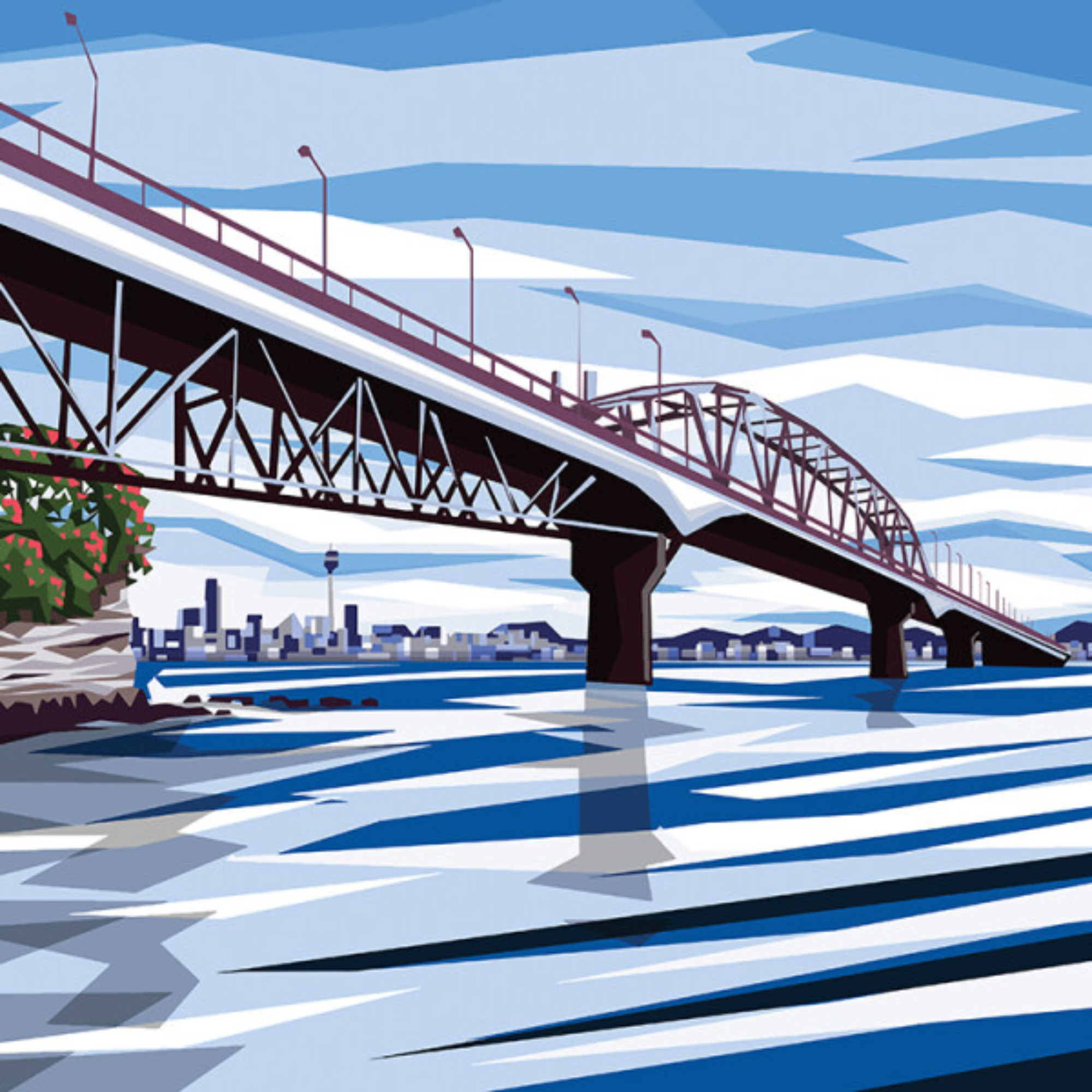 AUCKLAND HARBOUR BRIDGE | CANVAS STRETCHED READY TO HANG | IRA MITCHELL | NZ MADE
