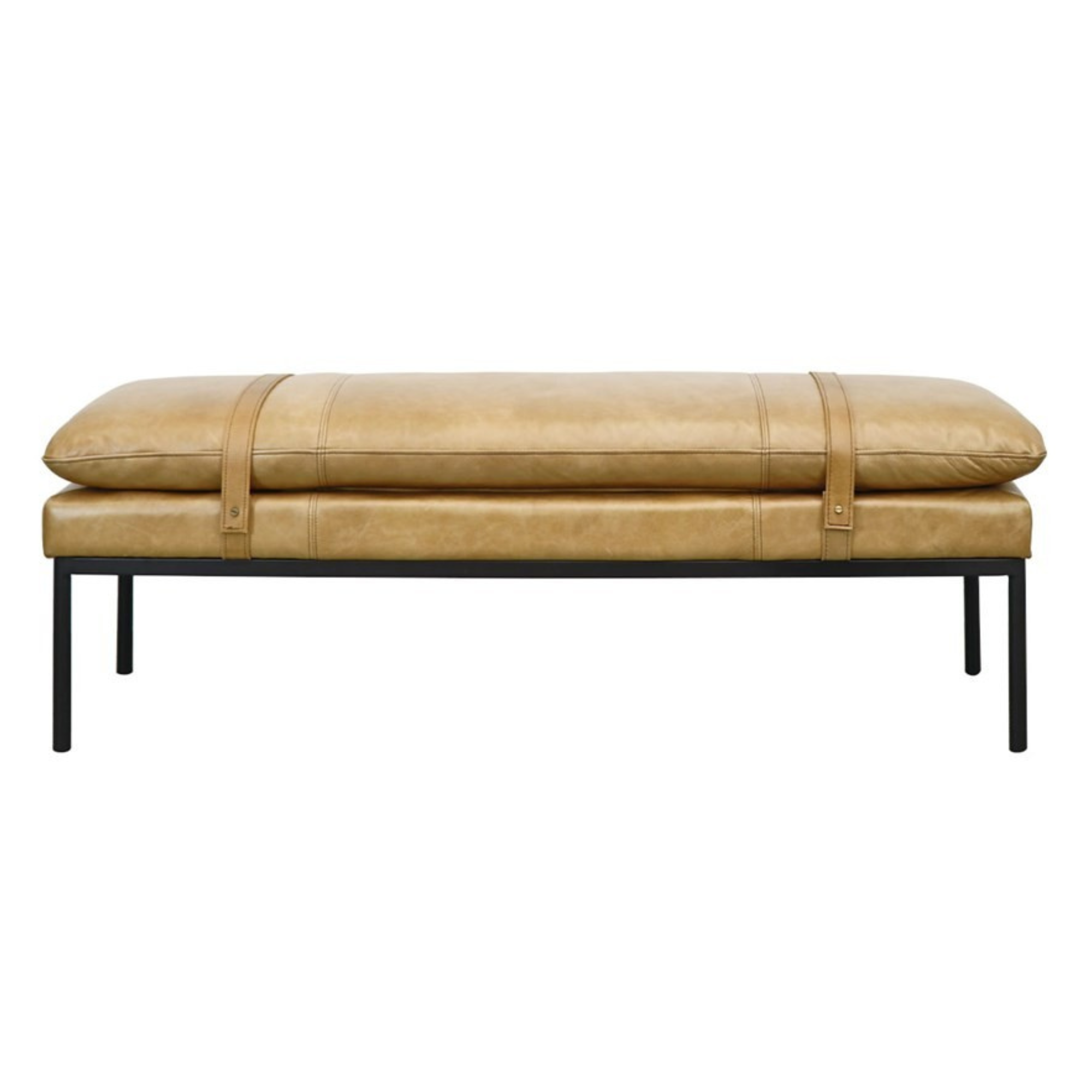 BAXTER LEATHER BENCH | TAN