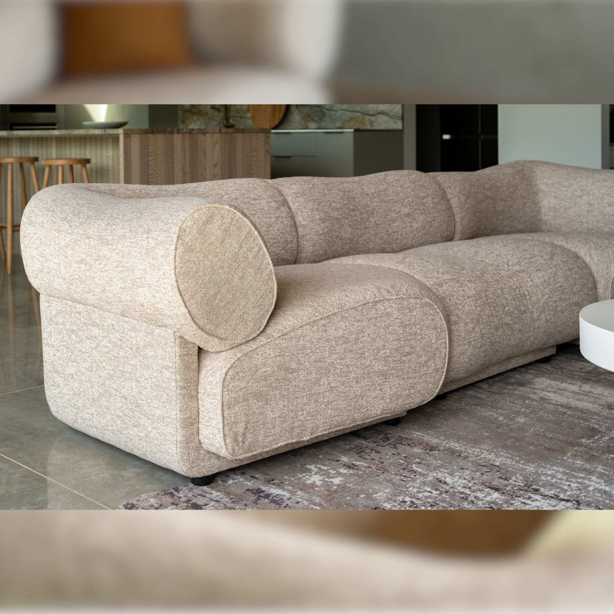 Modular beige lounge suite in Christchurch Furniture Shop