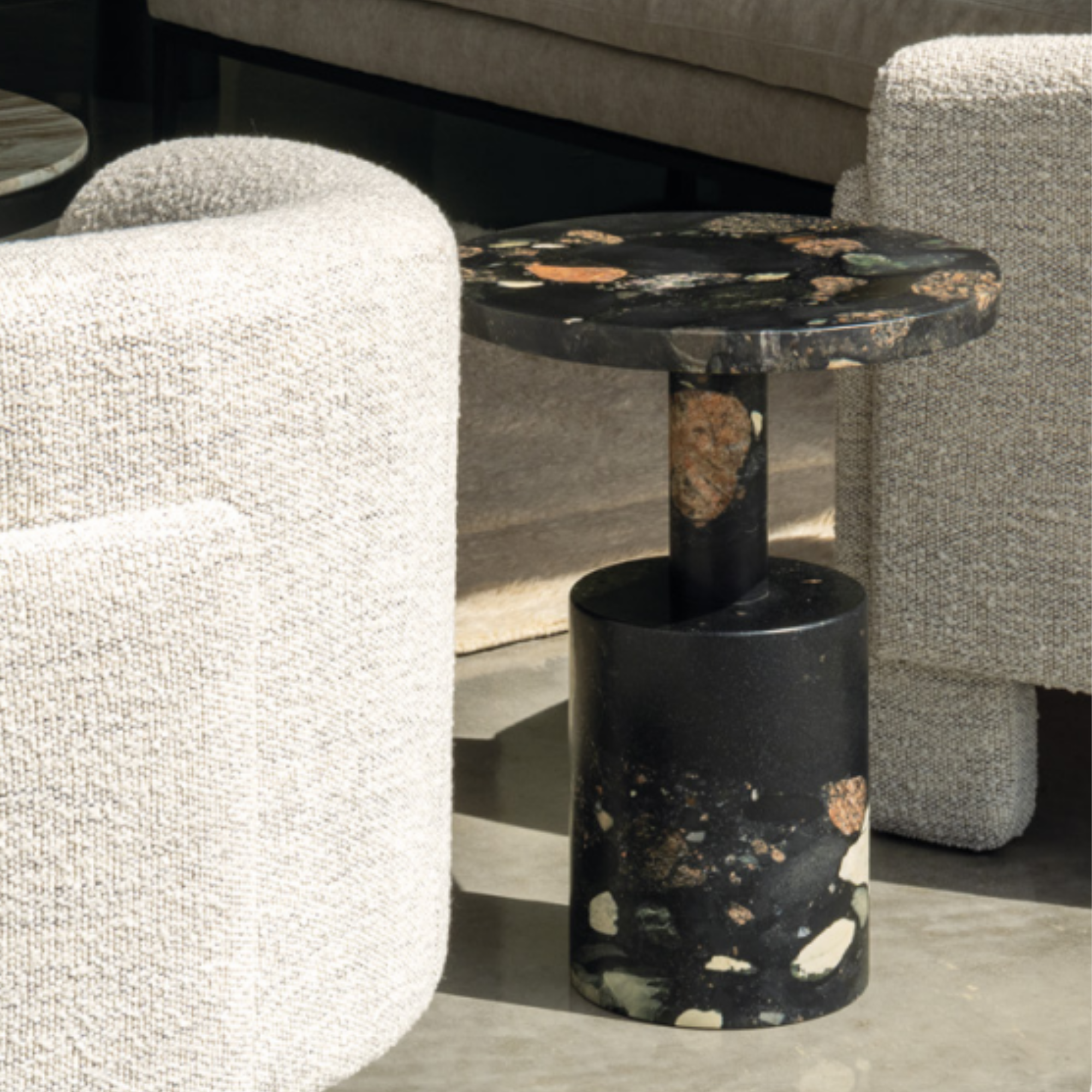 BORACAY MARBLE SIDE TABLE | PEBBLE