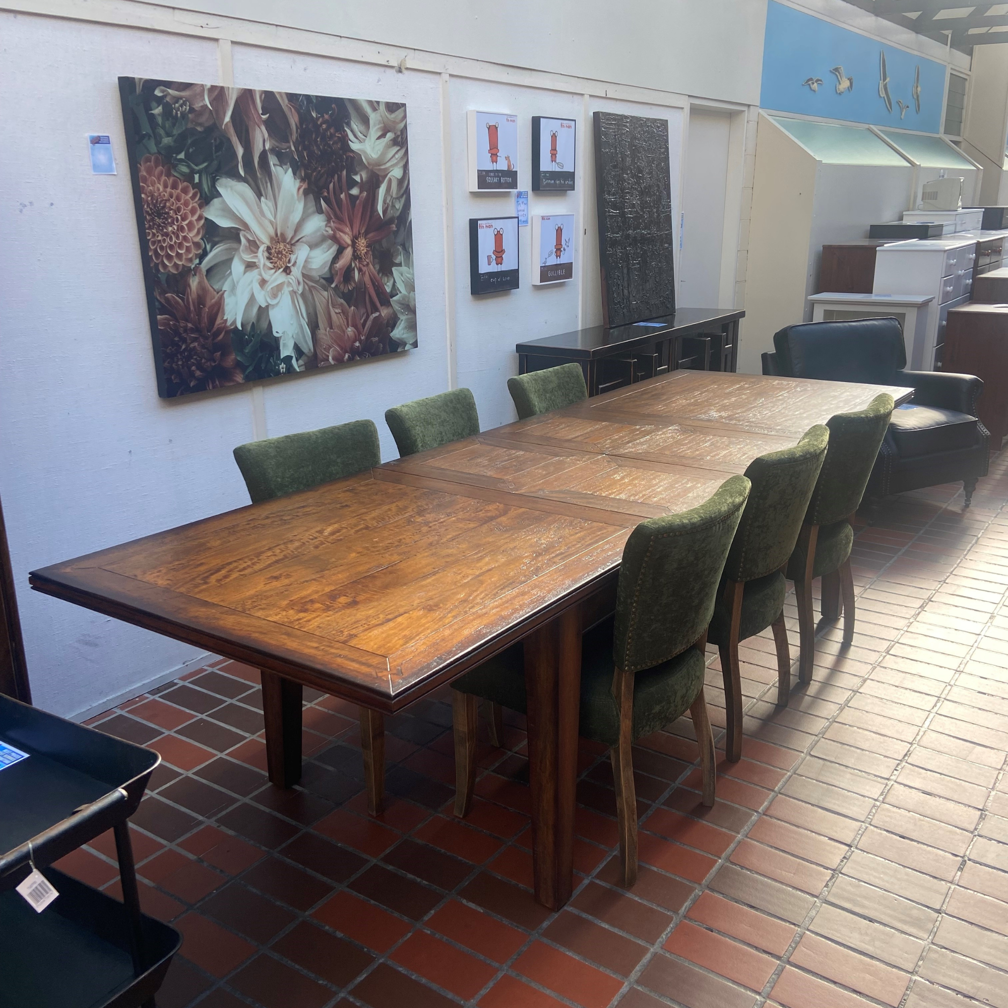 BOSQUET HUGE DOUBLE EXTENDING DINING TABLE