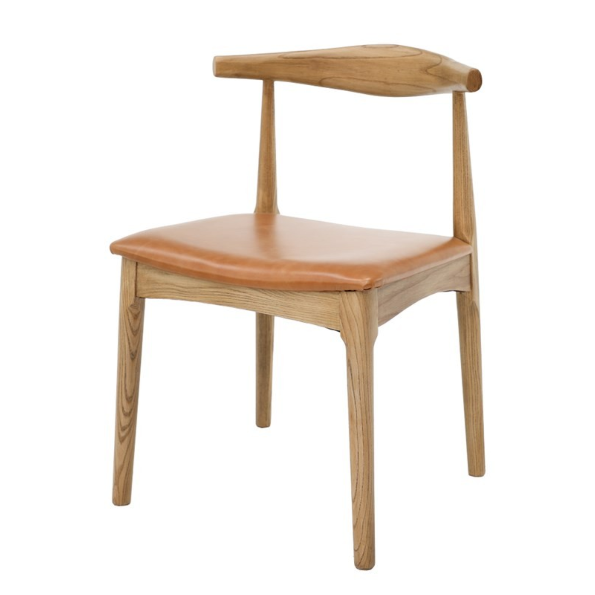 Bowen Dining Chair | Natural Frame Tan Leather Seat