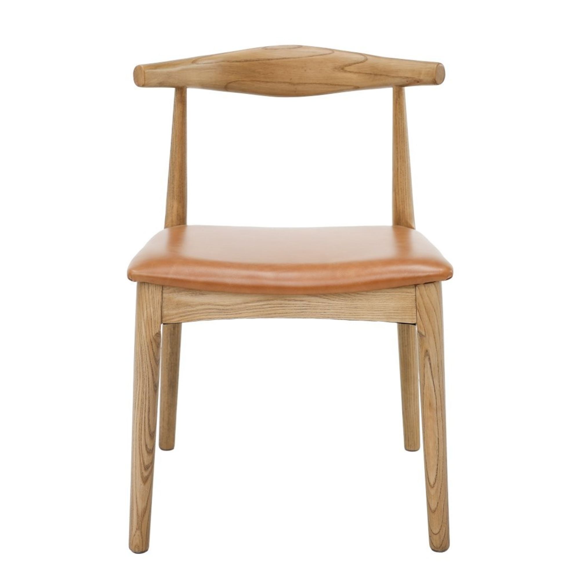 Bowen Dining Chair | Natural Frame Tan Leather Seat