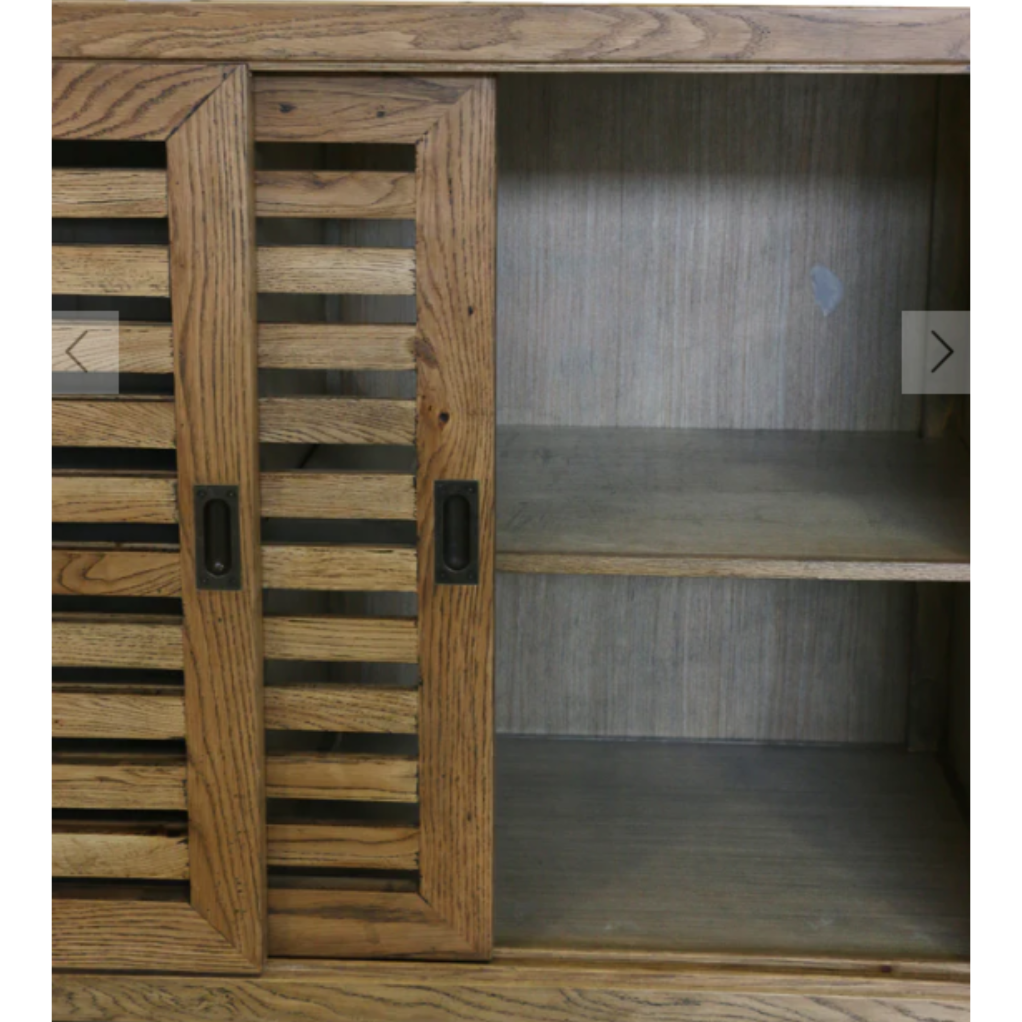 CAPE COD NATURAL OAK SIDEBOARD WITH SHUTTER SLIDING DOORS