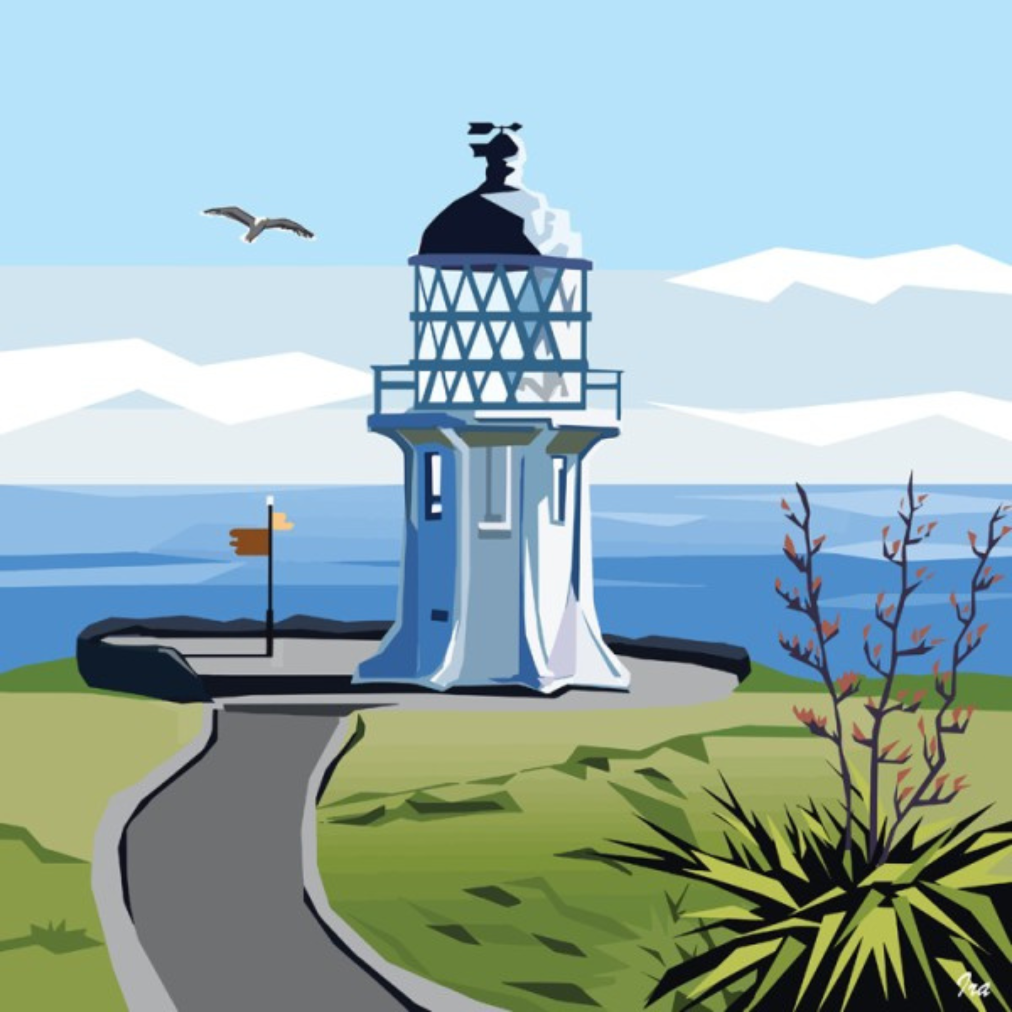 CAPE REINGA | CANVAS STRETCHED READY TO HANG | IRA MITCHELL | NZ MADE