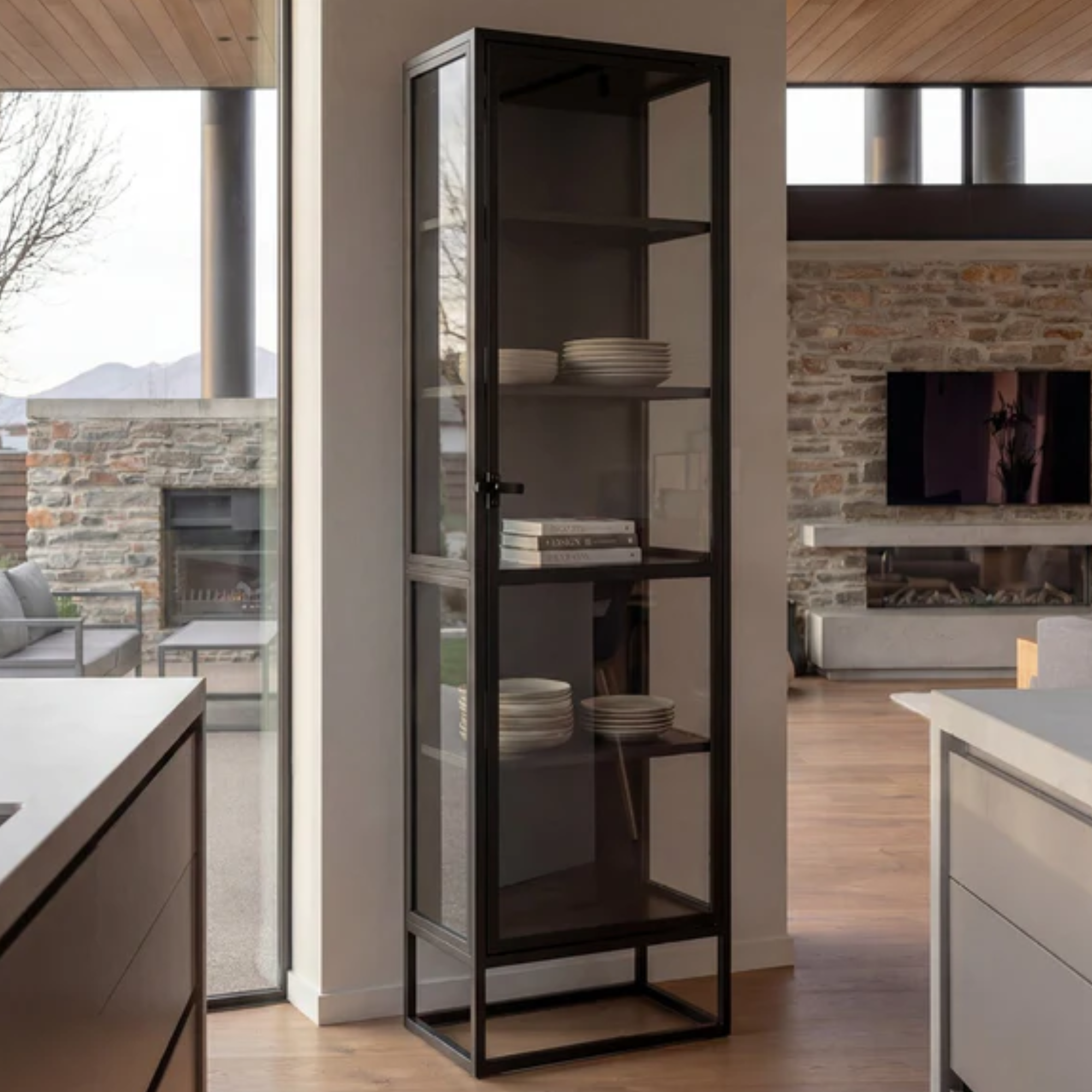 Carson Metal Display Cabinet | Narrow