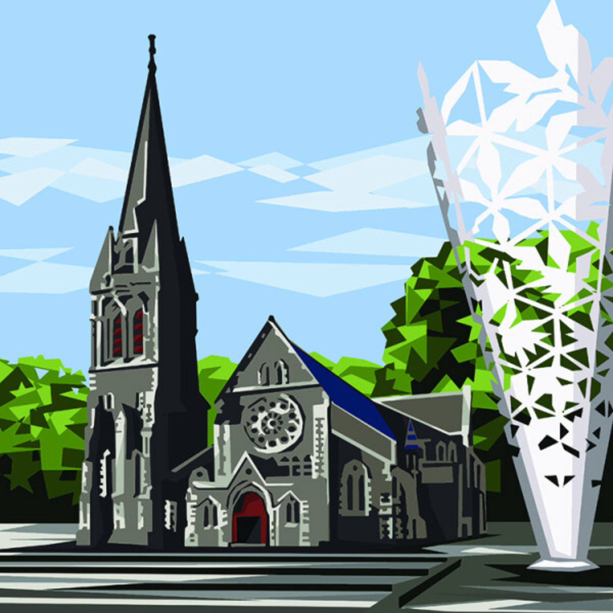 CHRISTCHURCH CATHEDRAL | CANVAS STRETCHED READY TO HANG | IRA MITCHELL | NZ MADE